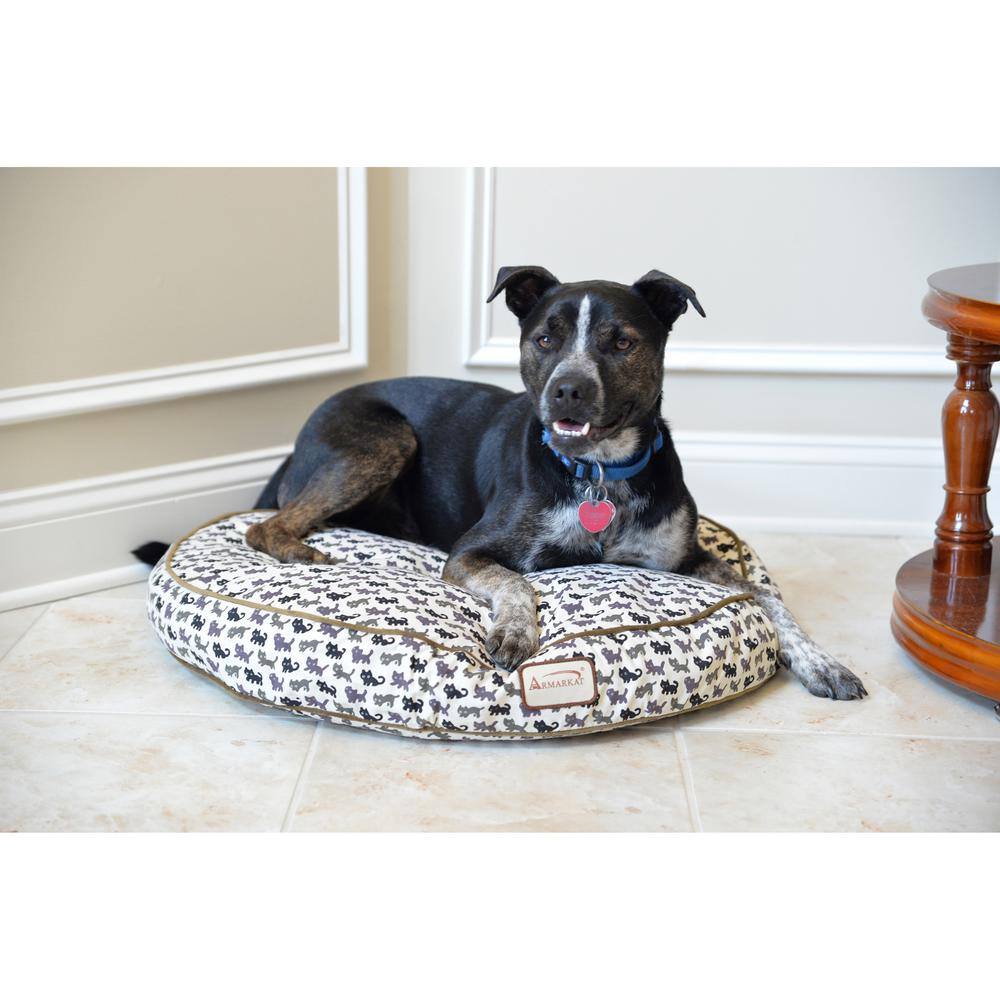 Back. Armarkat - Small Pet Bed Pad In Small Pet Print - White.