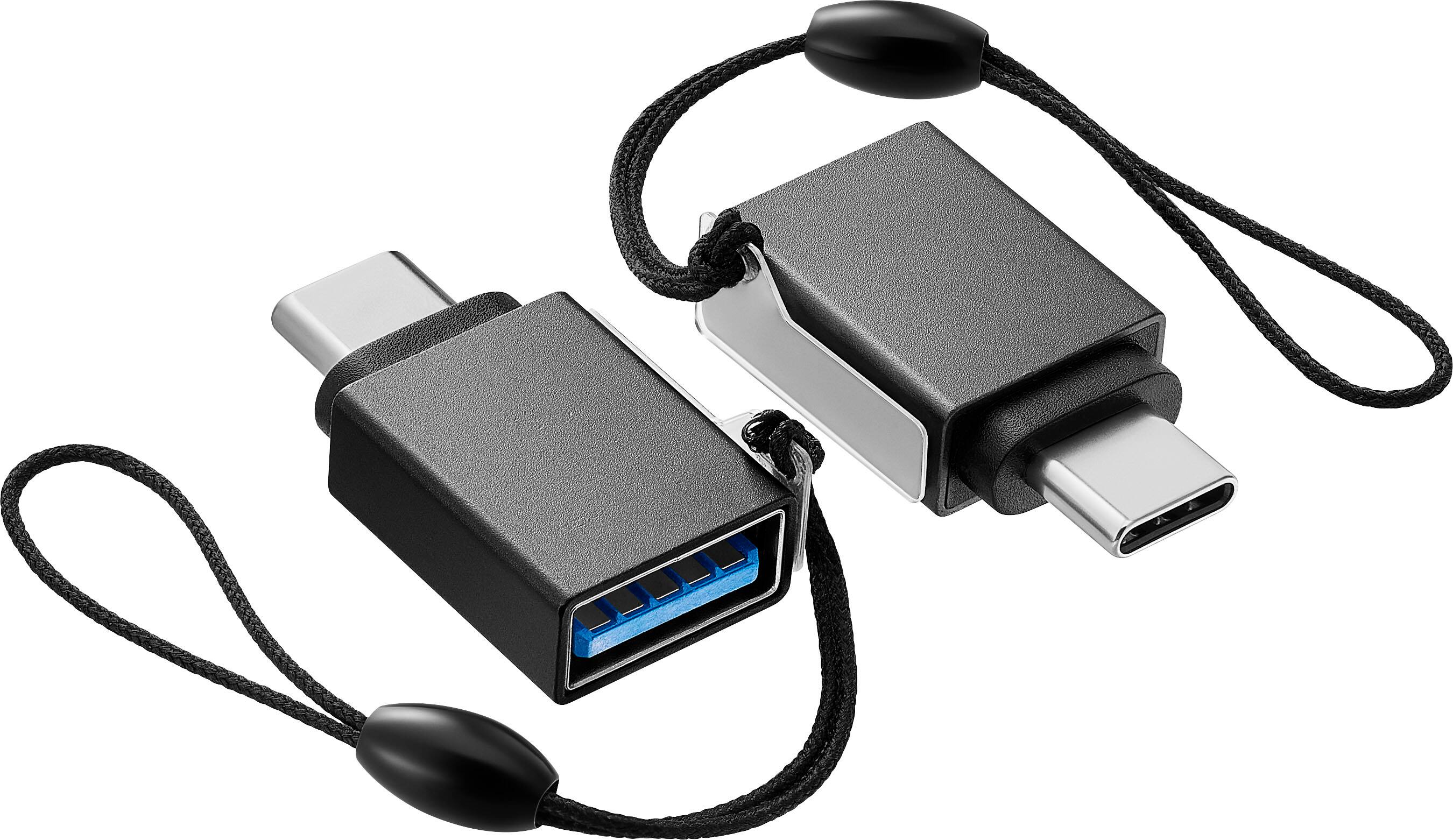 Alt View 13. Best Buy essentials™ - USB-C Male to USB Female Adapter (2-Pack) - Black.