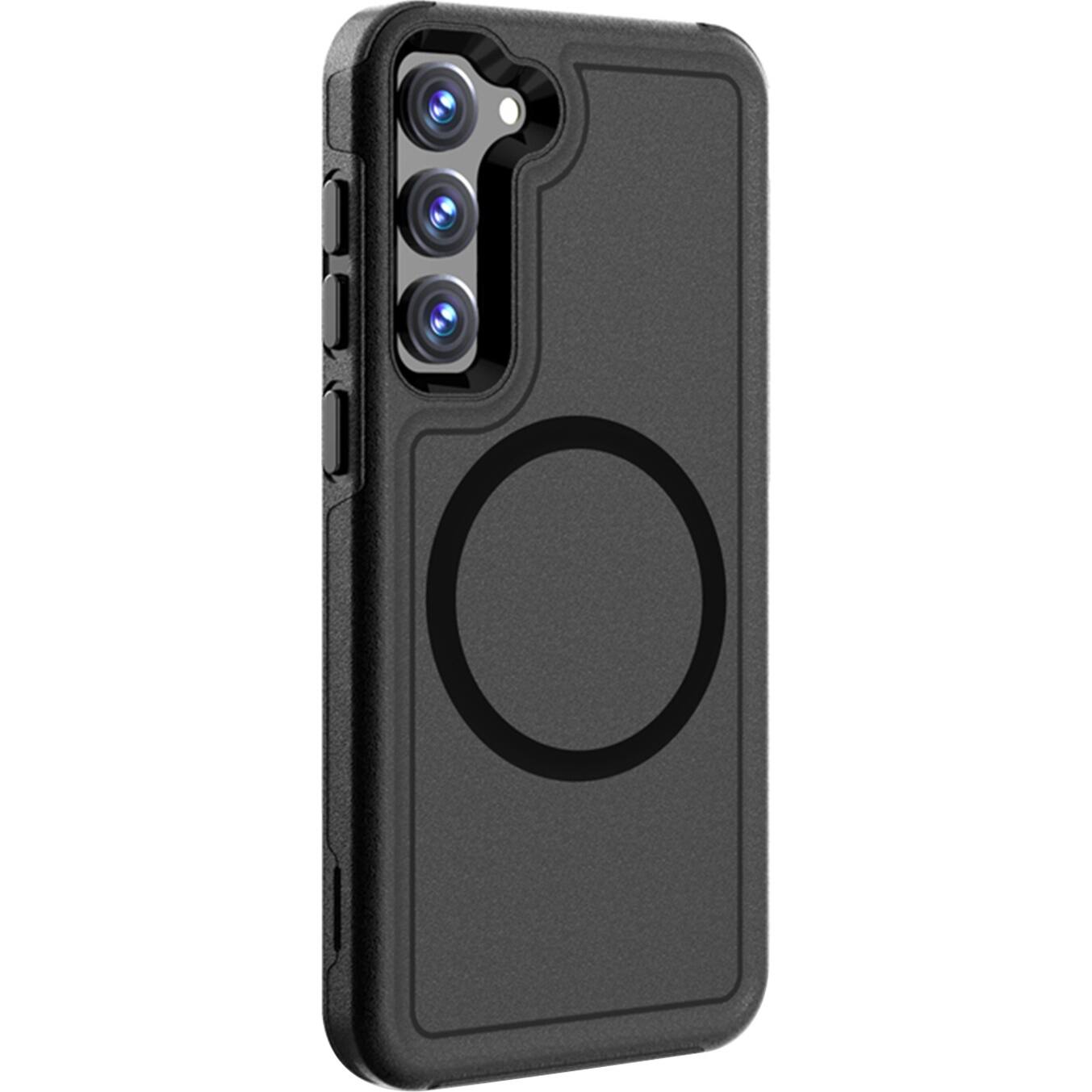 Angle. SaharaCase - Armor Series Hard Shell Case for Samsung Galaxy S23+ - Black.