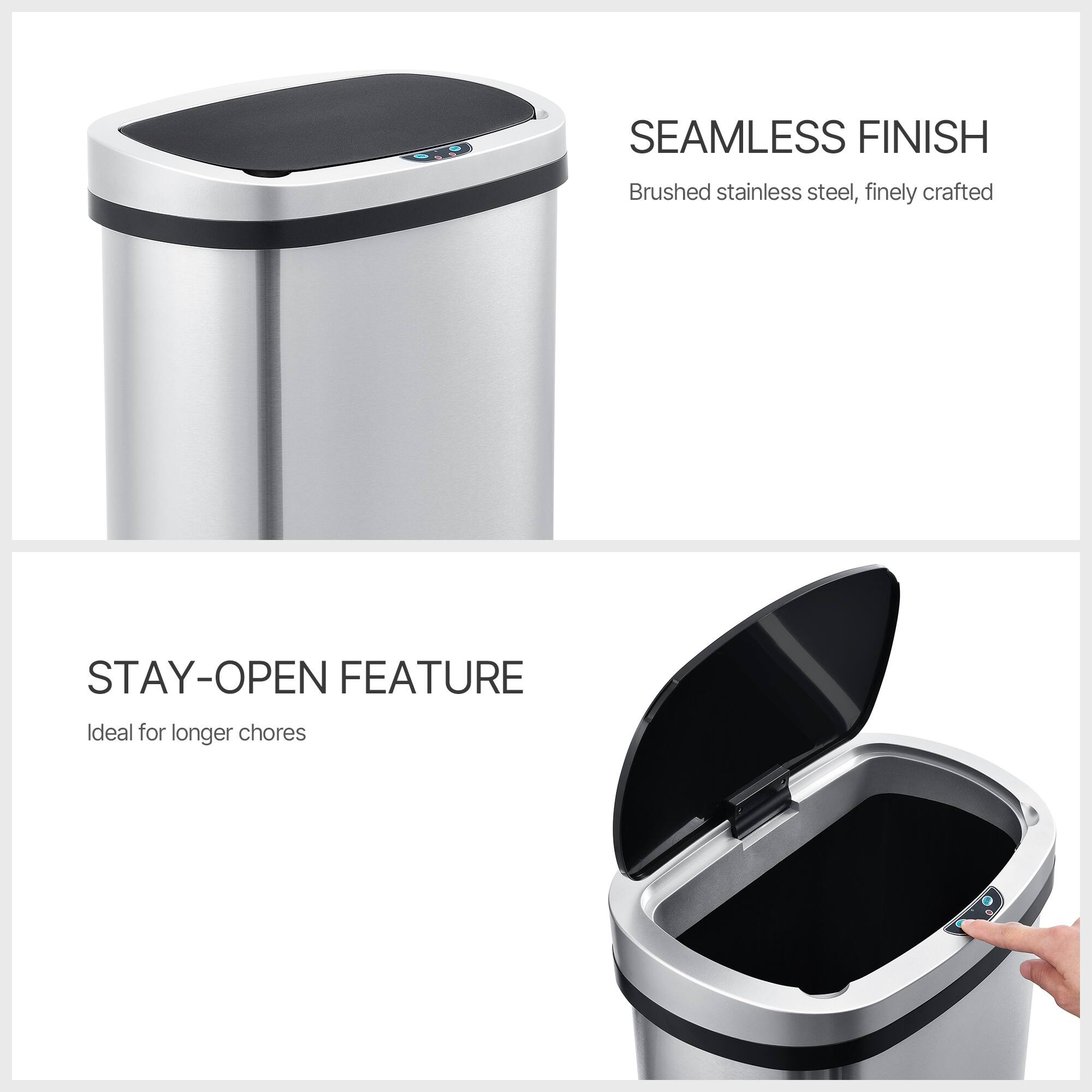 SEAMLESS FINISH  
Brushed stainless steel, finely crafted  

STAY-OPEN FEATURE  
Ideal for longer chores