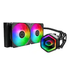 Front. Cooler Master - MasterLiquid Core II 240mm AIO CPU Liquid Cooler - Black.