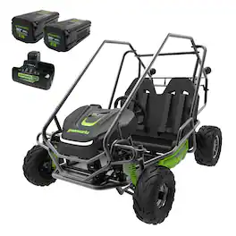 Greenworks - 80V Go-Kart with (2) 8.0Ah Batteries & Dual Port Charger - Stealth