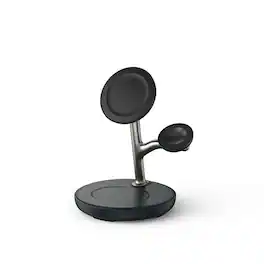 RISOKEYS - 3-in-1 Wireless Charger - Magnetic Phone Stand for Apple 16, 14, Watch, and Bluetooth Earbuds - Black