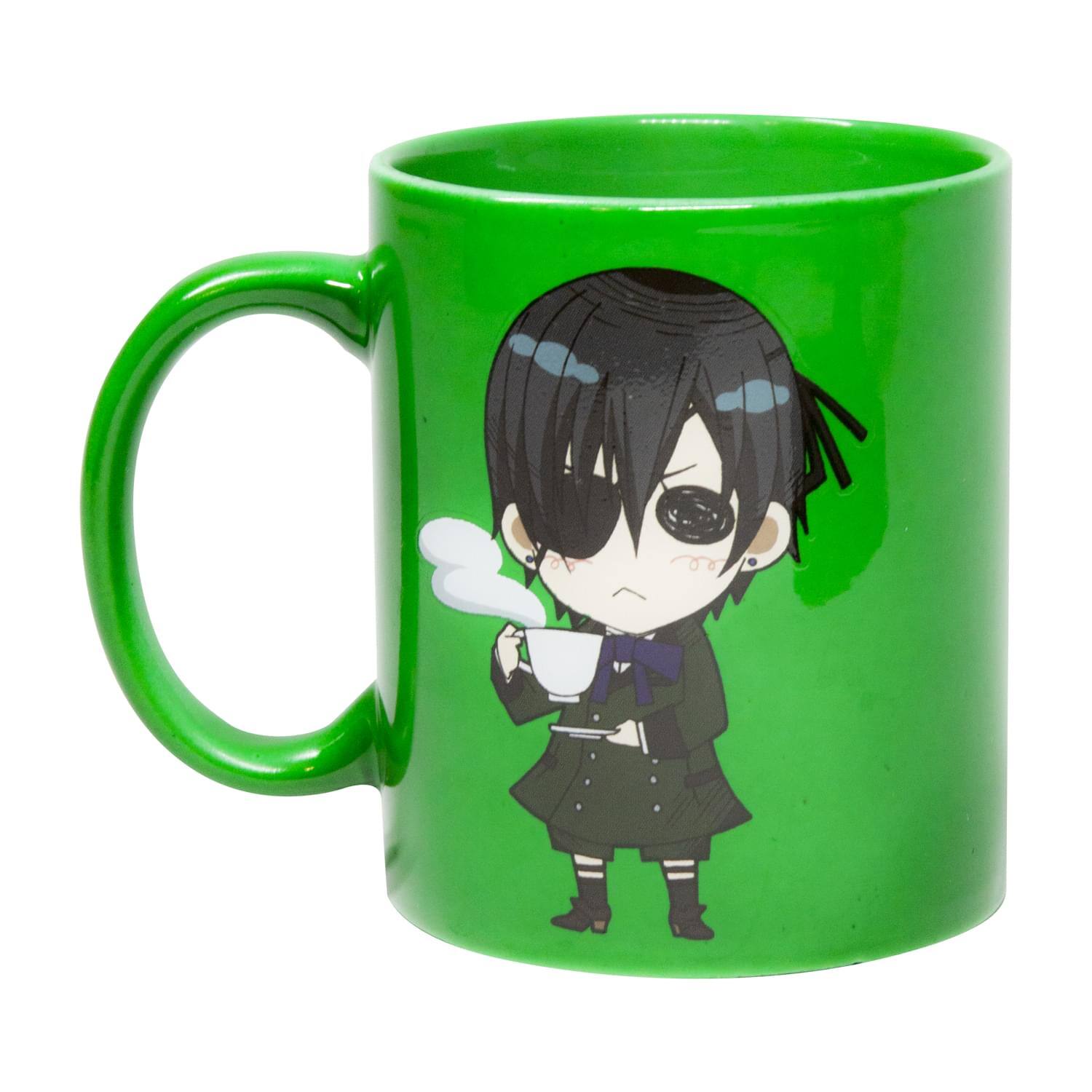 Front. Surreal Entertainment - Black Butler Collectibles | Green Coffee Mug with Black Logo - Green.