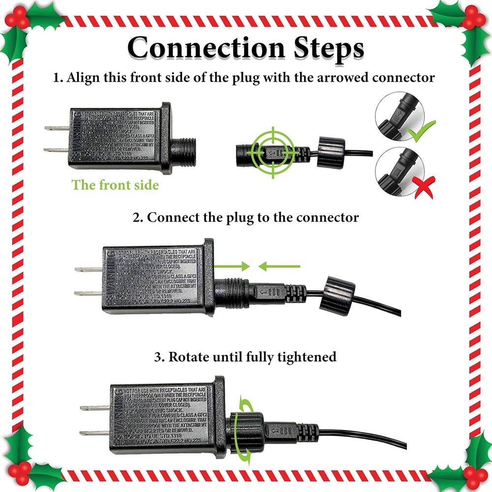 Connection Steps

1. Align this front side of the plug with the arrowed connector

The front side

2. Connect the plug to the connector

3. Rotate until fully tightened