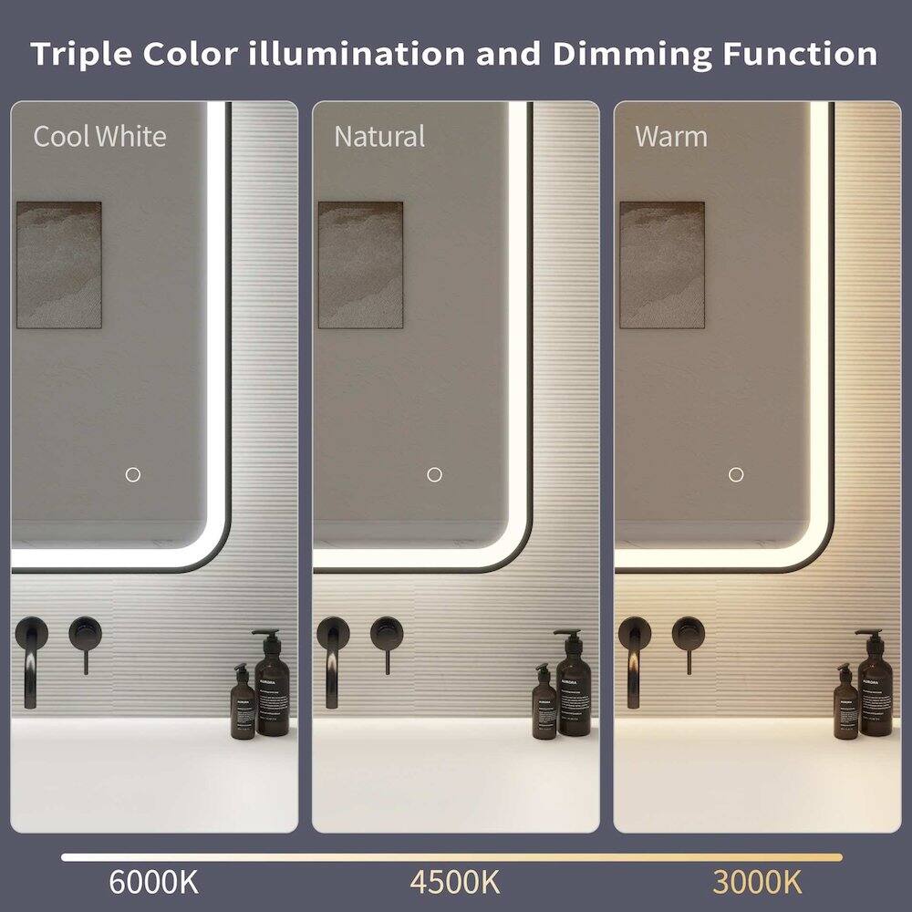 Triple Color illumination and Dimming Function  
Cool White Natural Warm  
6000K 4500K 3000K