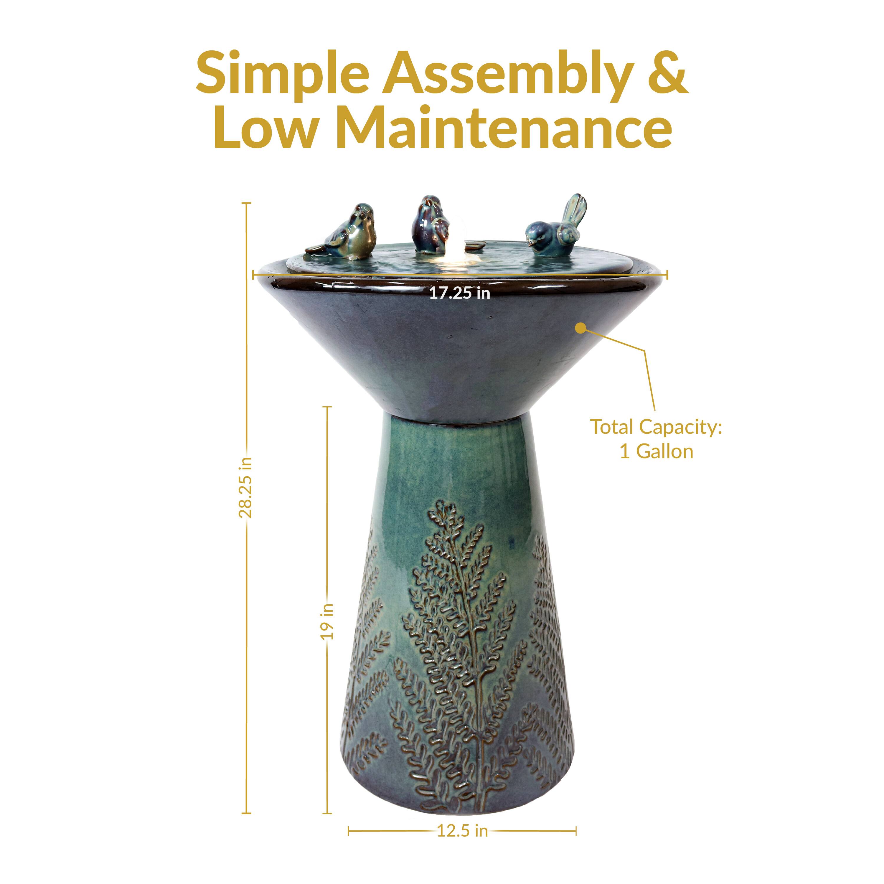 Simple Assembly & Low Maintenance

17.25 in  
28.25 in  
19 in  
12.5 in  

Total Capacity: 1 Gallon