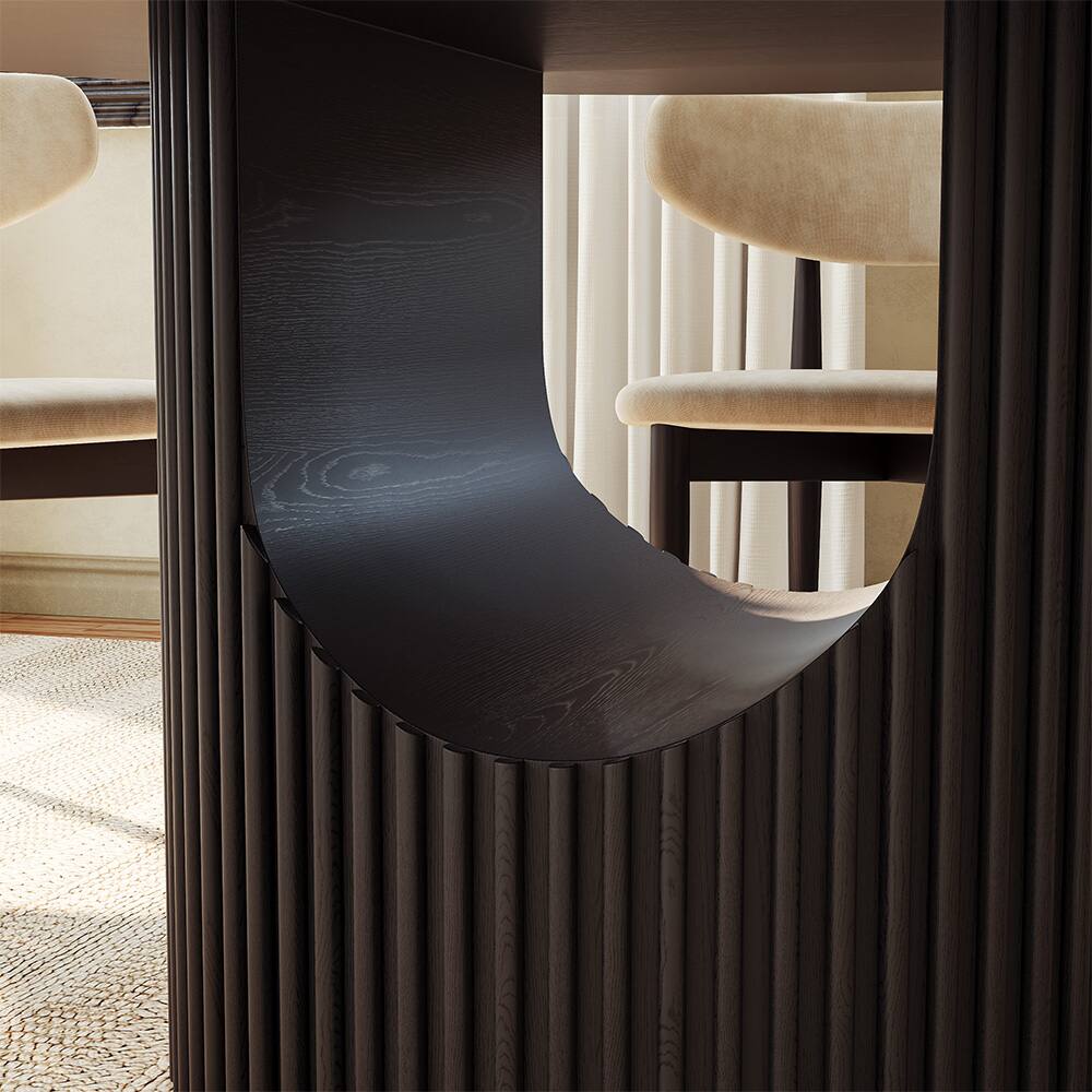 Alt View 2. POVISON - 47"Modern  Round Dining Table for 4 Pandora Sintered Stone Dining Table for Small Spaces, Breakfast Nooks & Apartments - Pandora.