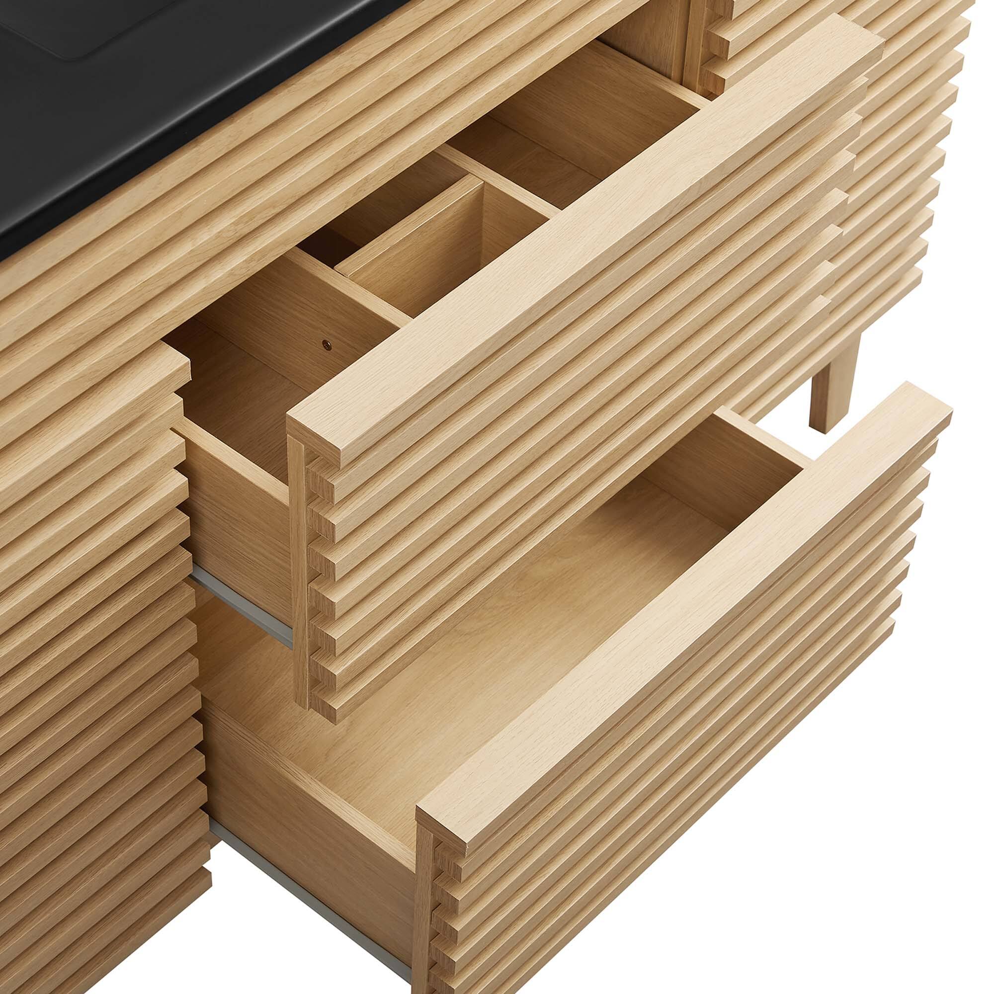 Alt View 6. Modway - Render 48" Bathroom  Vanity with Black Basin Included - Oak Black.