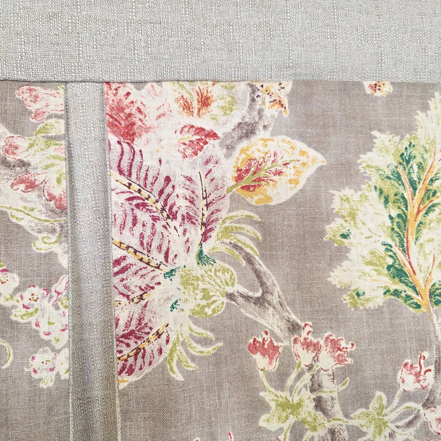 Alt View 2. RLF Home - RLF Home Monte Cristo Pleated Window Valance 100% Cotton Rod Pocket 50" x 17" Grey - Grey.