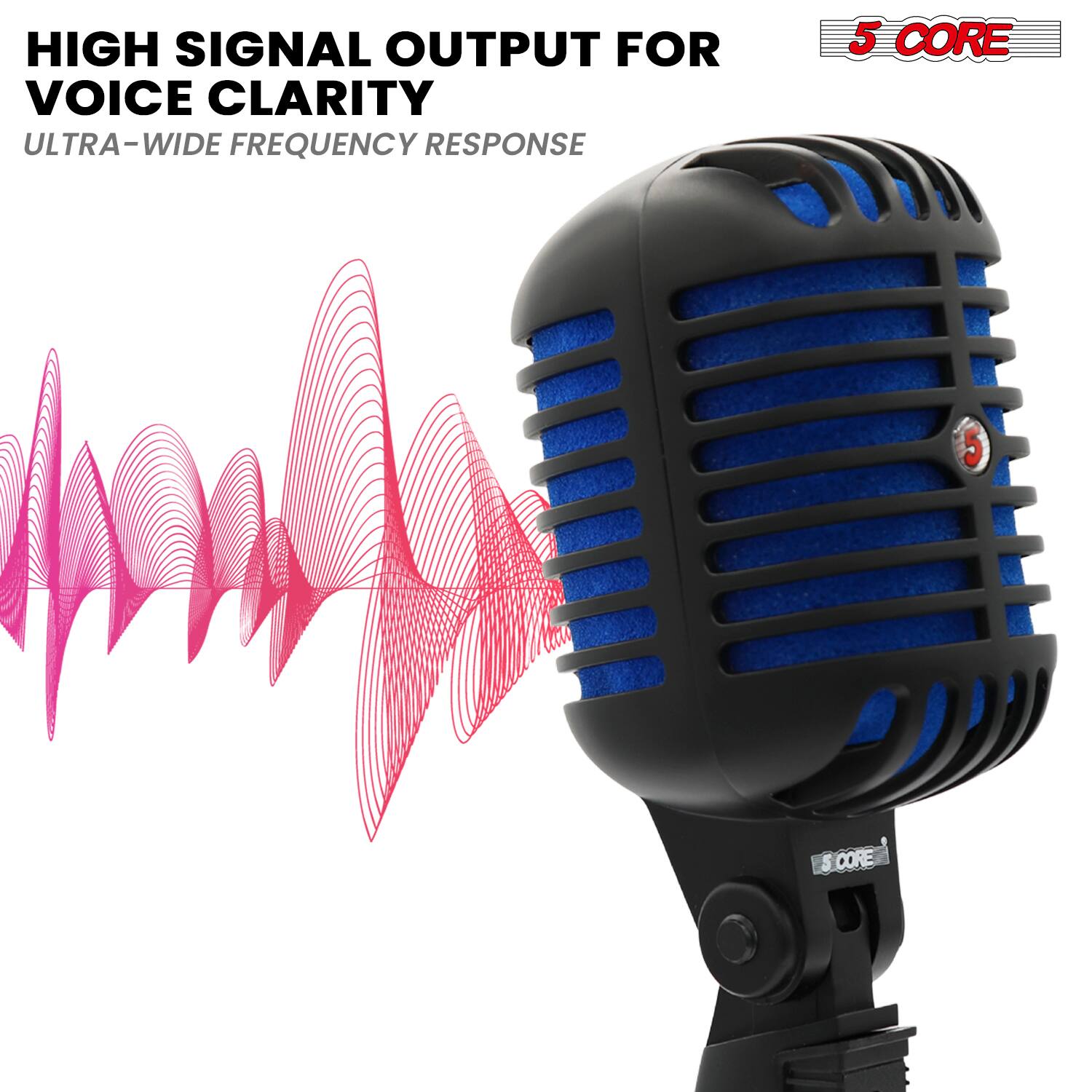 HIGH SIGNAL OUTPUT FOR VOICE CLARITY  
ULTRA-WIDE FREQUENCY RESPONSE  

5 CORE