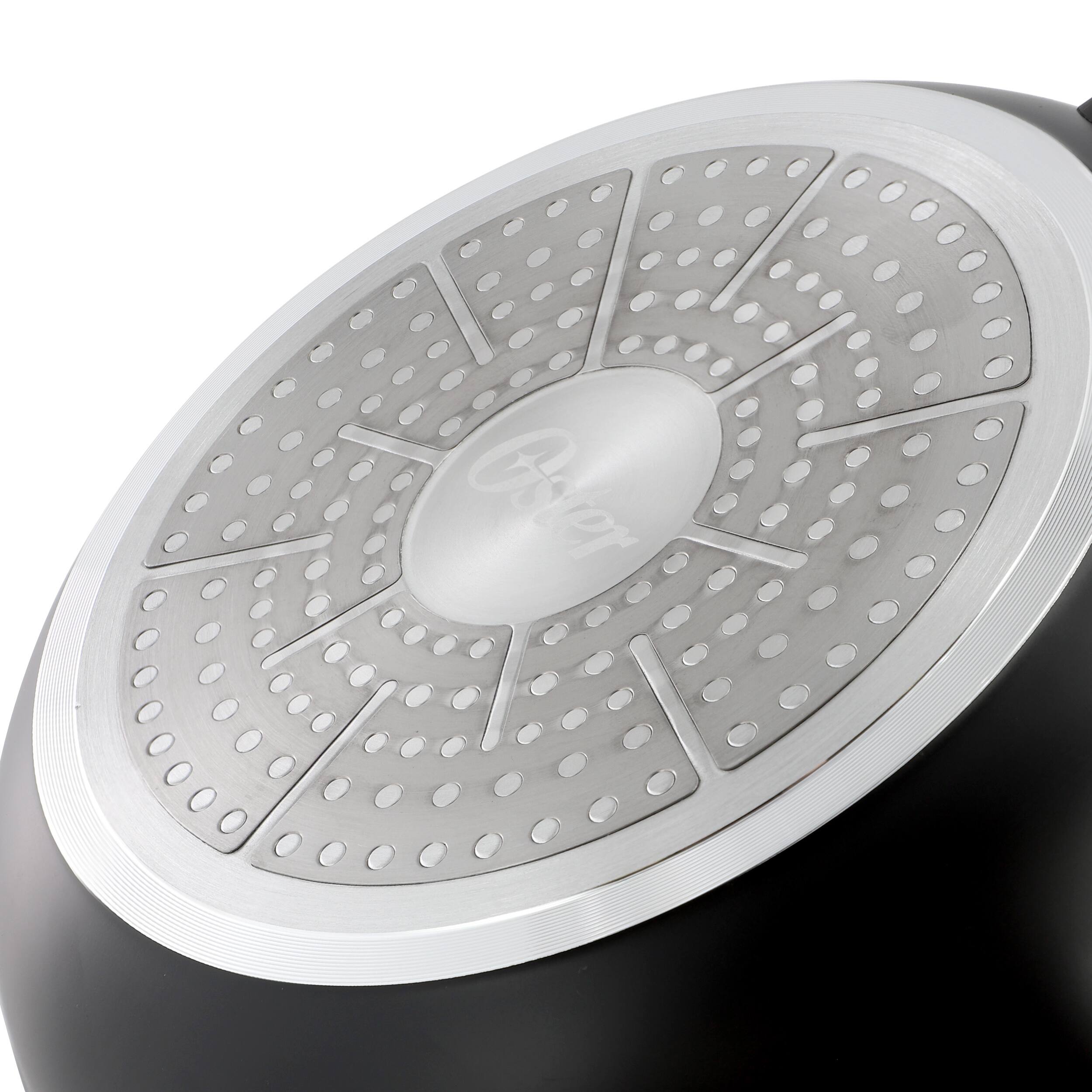 Alt View 3. Oster - Oster Smarthandle Advance 3 Piece Nonstick Aluminum Frying Pan Set in Black - Black.