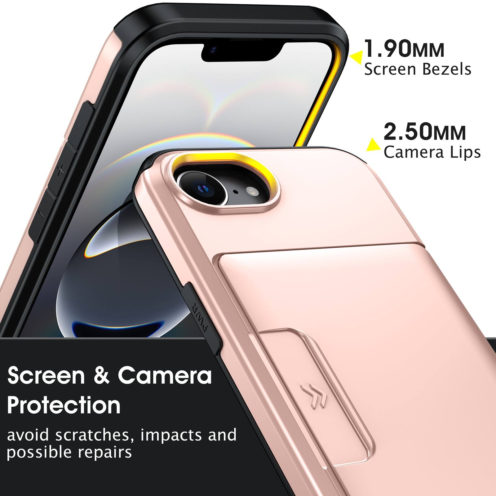 1.90MM Screen Bezels  
2.50MM Camera Lips  
Screen & Camera Protection  
avoid scratches, impacts and possible repairs