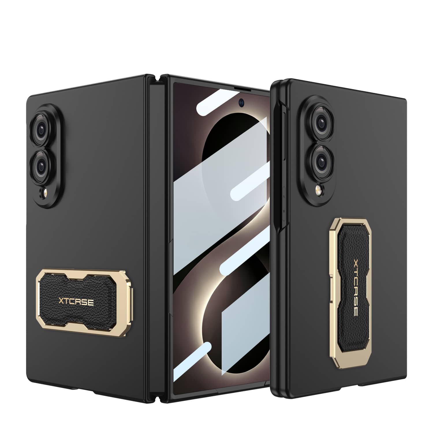 Dteck - for Samsung Galaxy Z Fold8 Rugged Case with Built-in Screen Protector,Slim Magnetic Foldable Wristband Cover+Kickstand - Black price history on PriceWatchPro
