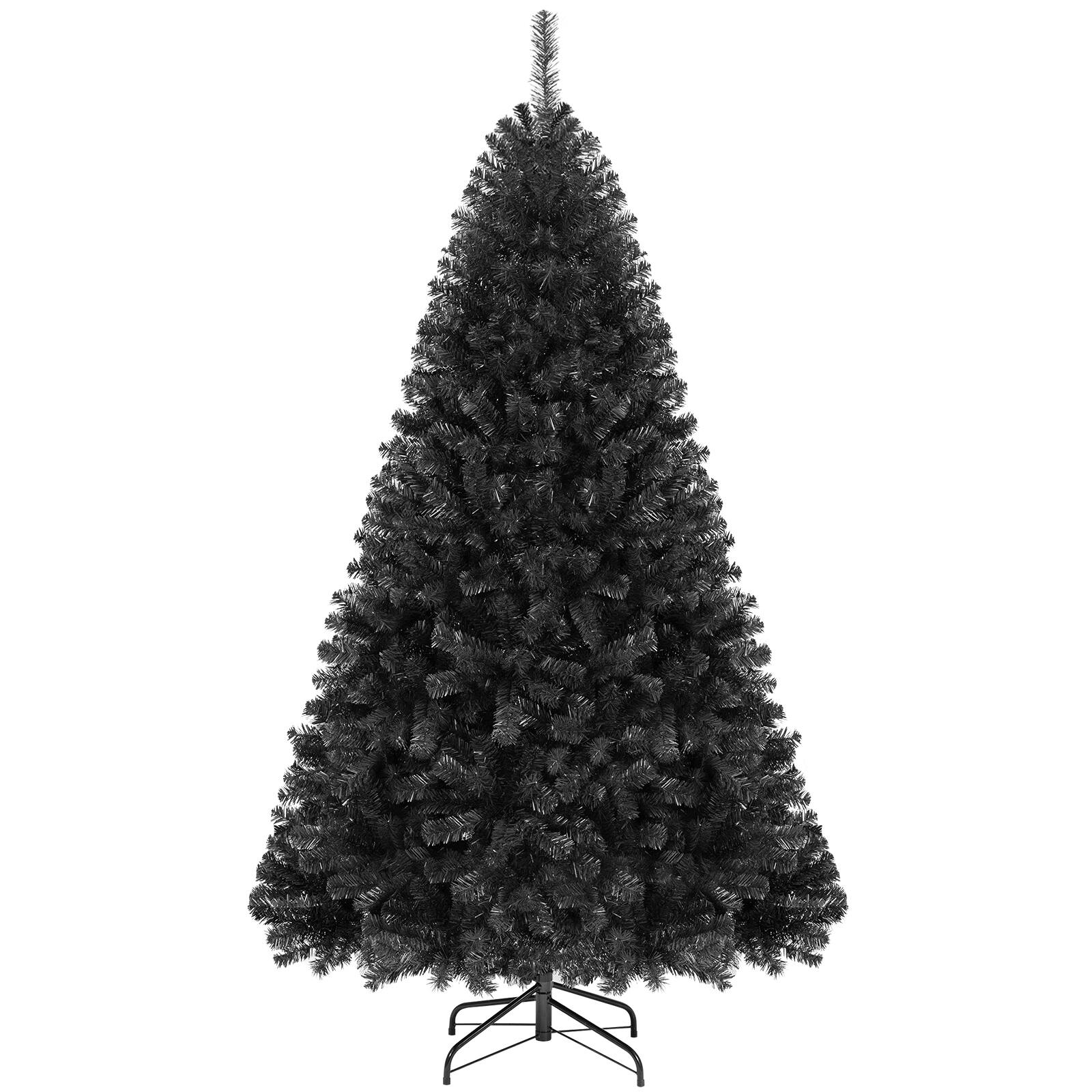 Alt View 9. Gymax - Gymax 6 FT Black Artificial Christmas Tree, Premium Hinged Halloween Xmas Tree Black - Black.