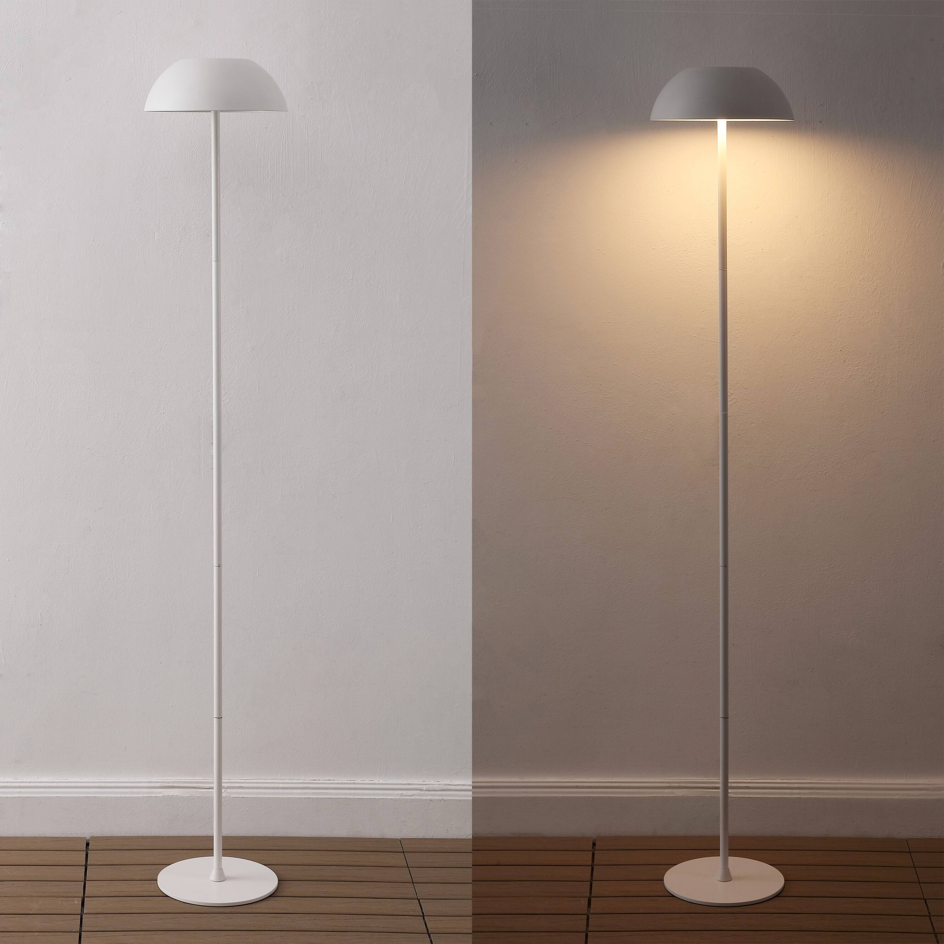 Alt View 3. Jonathan Y - Laurel 59" Metal Adjustable Rechargeable Integrated Portable Touch Sensor Dimmable LED Indoor/Outdoor Floor Lamp, White - White.