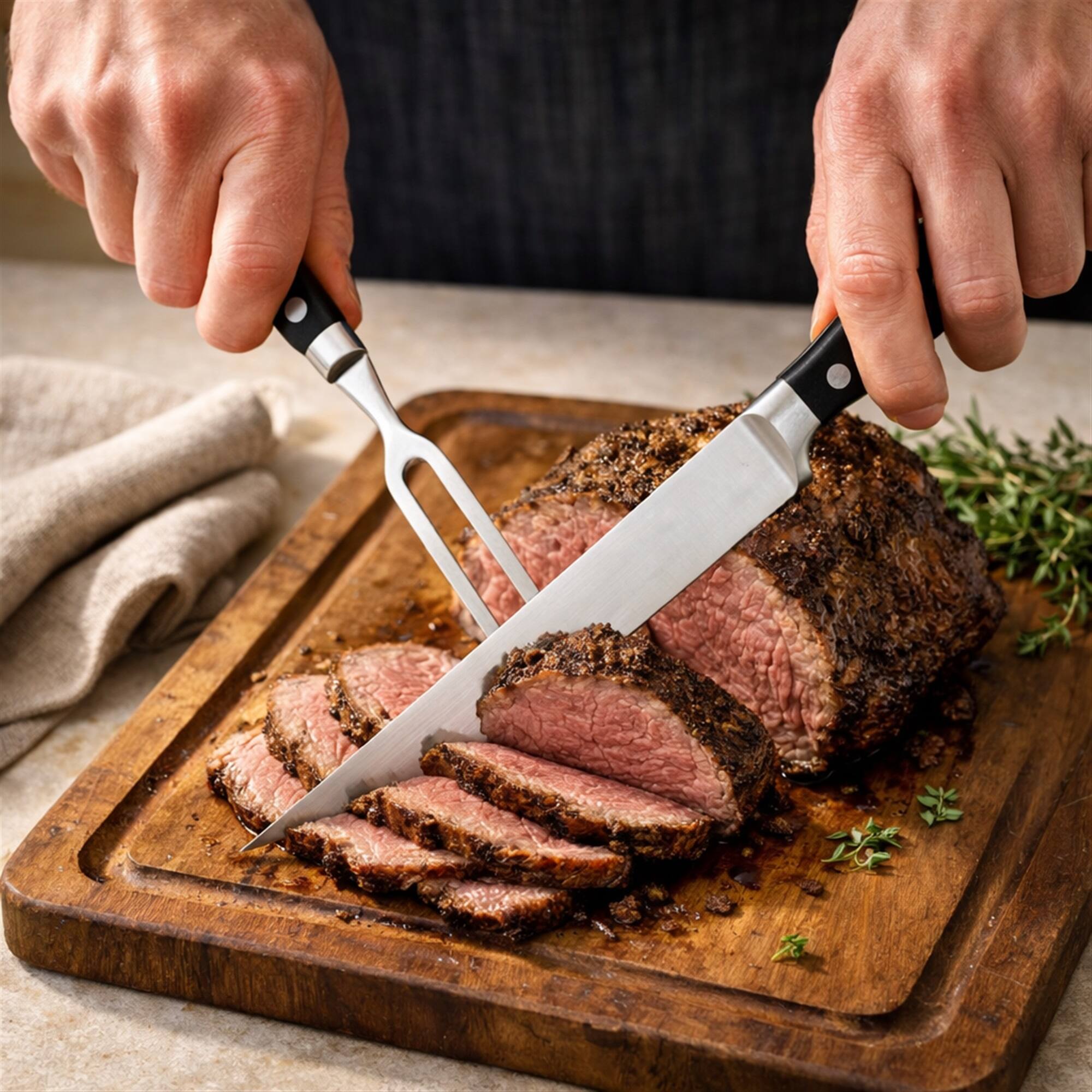 Back. Wusthof - Wusthof Classic 2-Piece Carving Set - 1120160204 - Black.