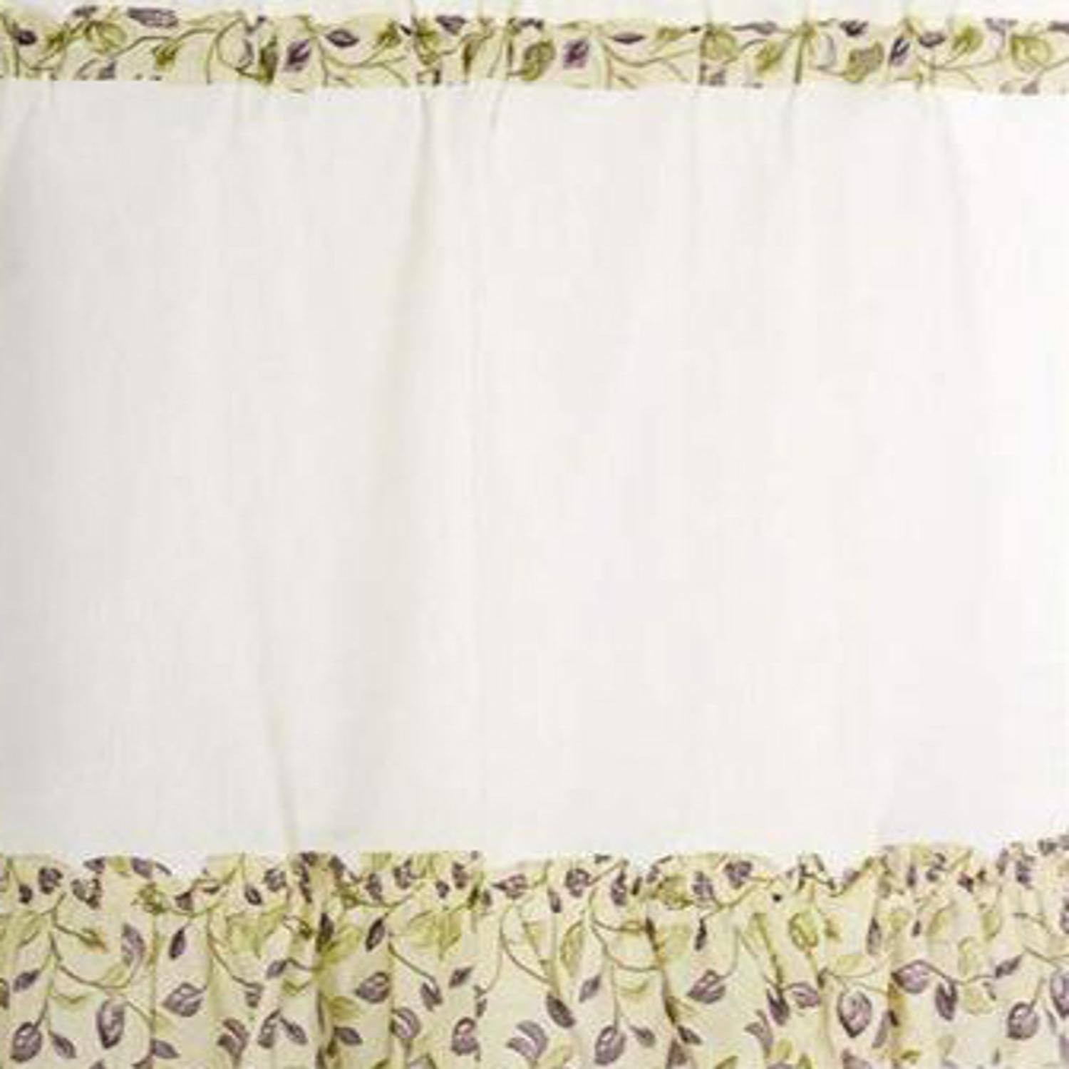 Left. Ellis Curtain - Ellis Curtain Clarice High Quality 2-Piece Leafy Branch Patterned Ruffled Tier Pair Window Curtains - 58 x30" Violet - Violet.