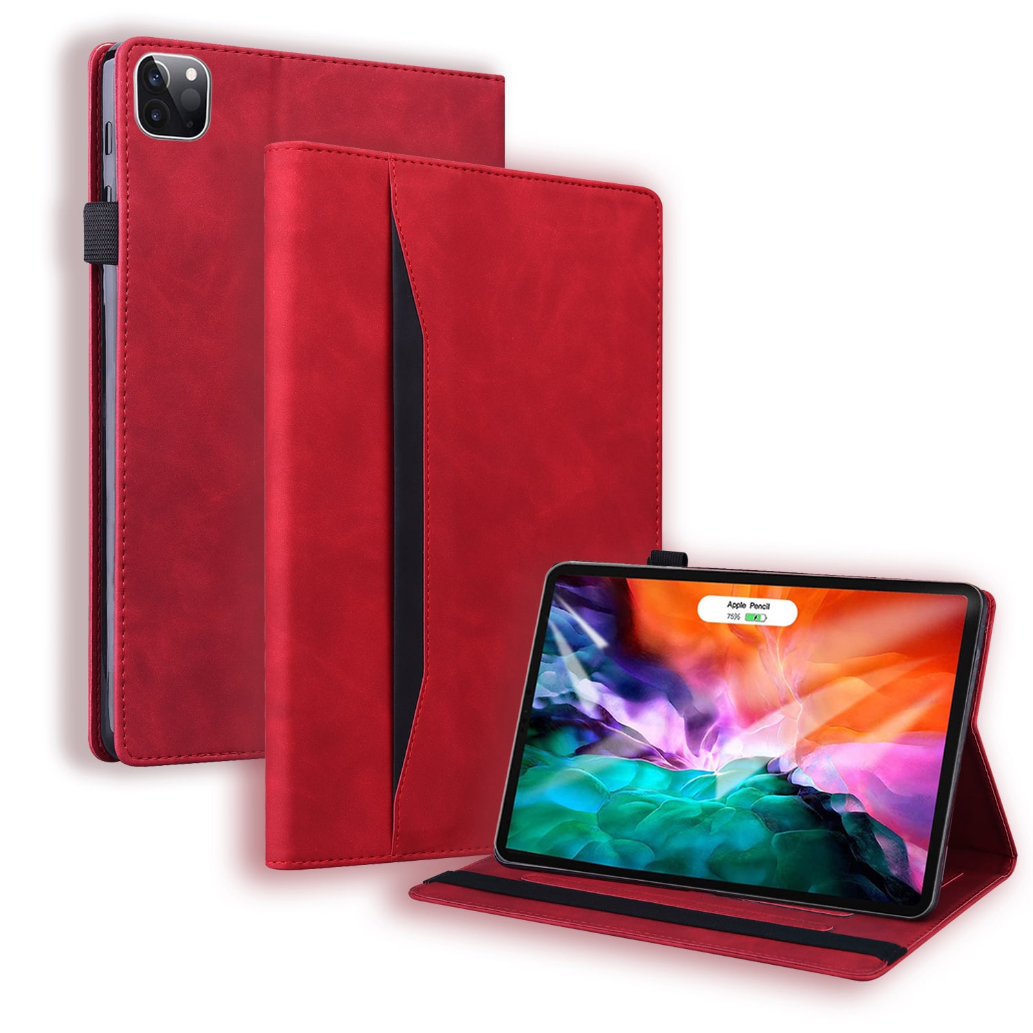Dteck - for iPad Air 13 Inch Case M4 2026 / M3 2025 / M2 2024, Matte PU Leather Folio Stand Cover with Credit Card Slots - Red price history on PriceWatchPro