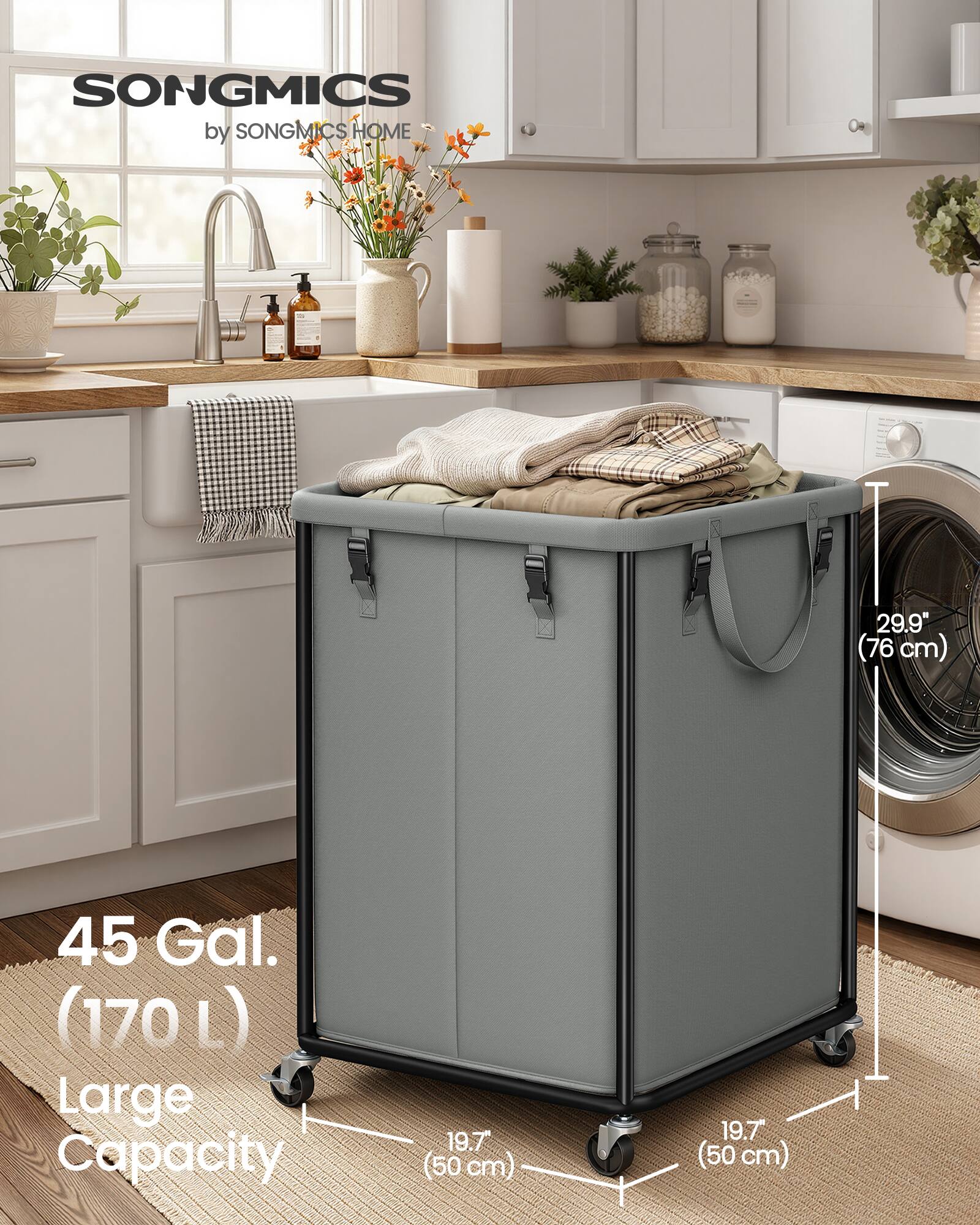 SONGMICS by SONGMICS HOME

29.9" (76 cm)

45 Gal. (170 L) Large Capacity

19.7" (50 cm)

19.7" (50 cm)