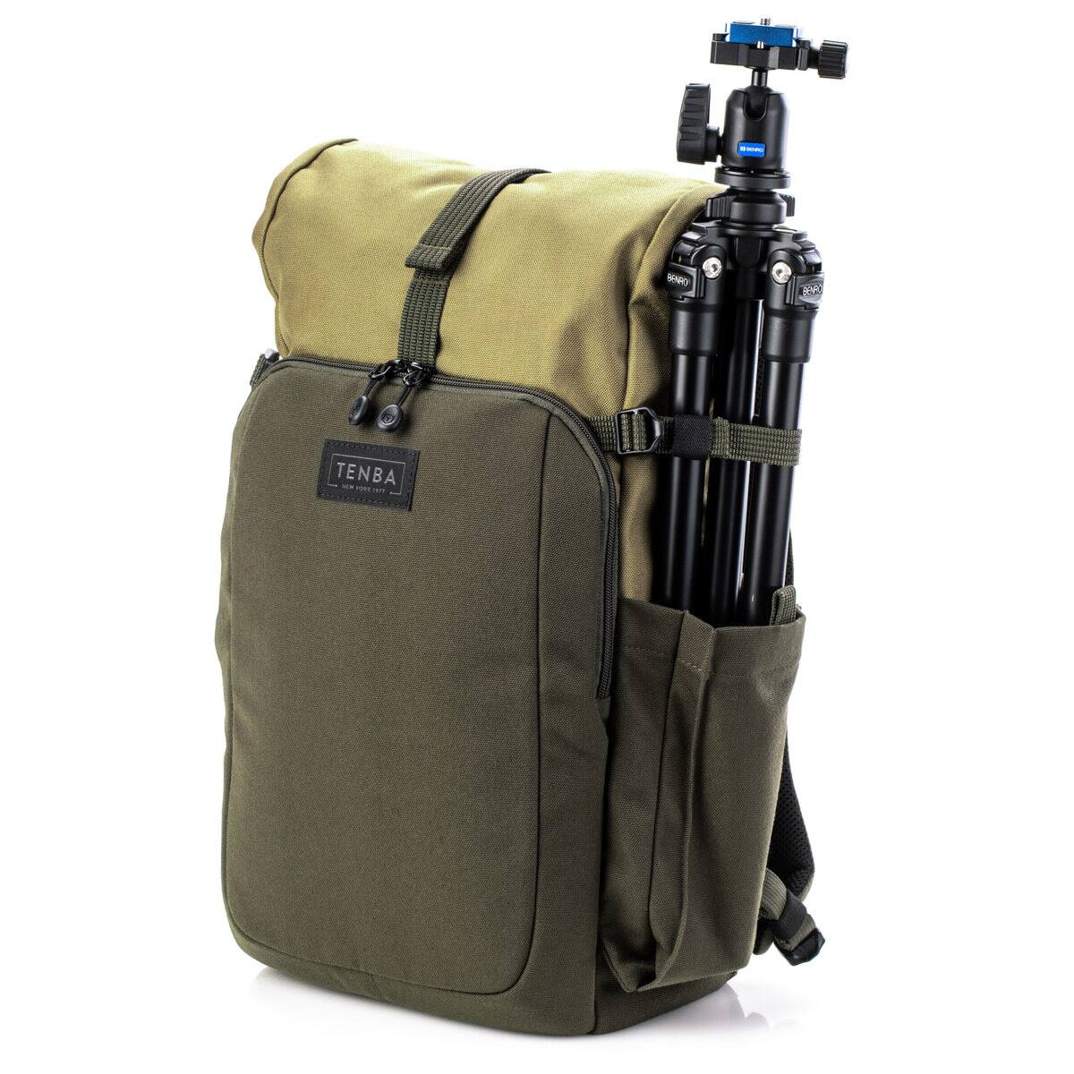 Alt View 5. Tenba - Tenba Fulton V2 14L Backpack for Mirrorless or DSLR Camera with 3-4 Lenses and 13" Laptop, Tan/Olive.