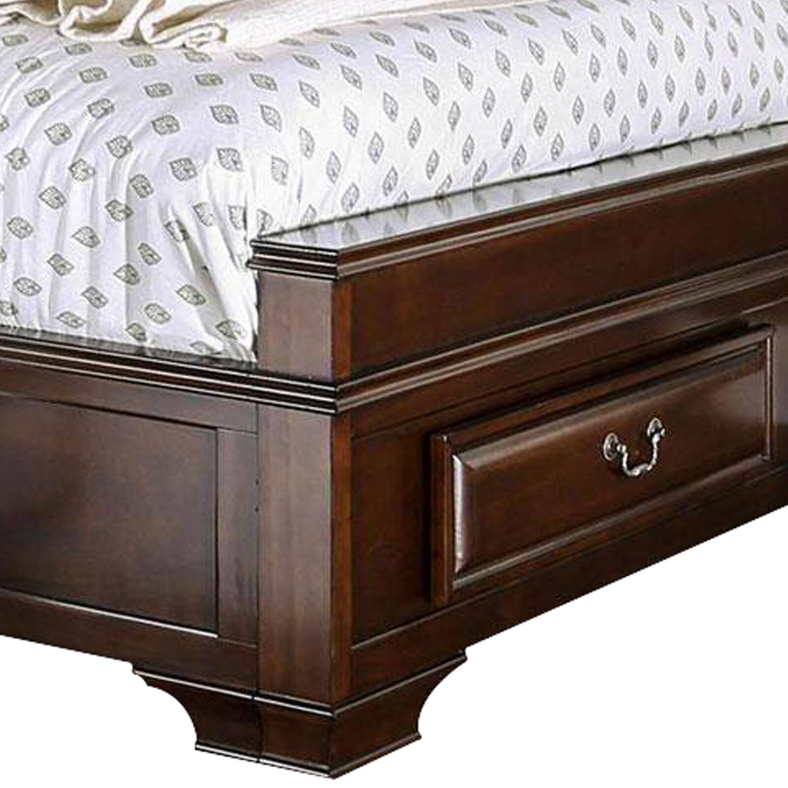 Alt View 1. Manhattan Lane - Transitional California King Wooden Bed with Multiple Bottom Drawers, Brown - Brown.