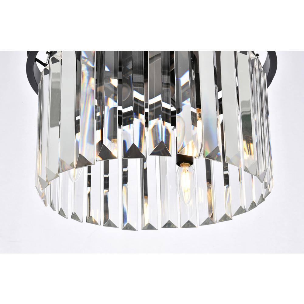Alt View 5. Urban Classic - Sydney 3 light Matte Black Flush Mount Clear Royal Cut Crystal - Matte Black.