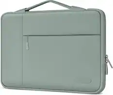Front. mosiso - 16-inch Laptop Sleeve with Handle, Slim Protective Case for 15–16-inch Laptops - Antique Green.