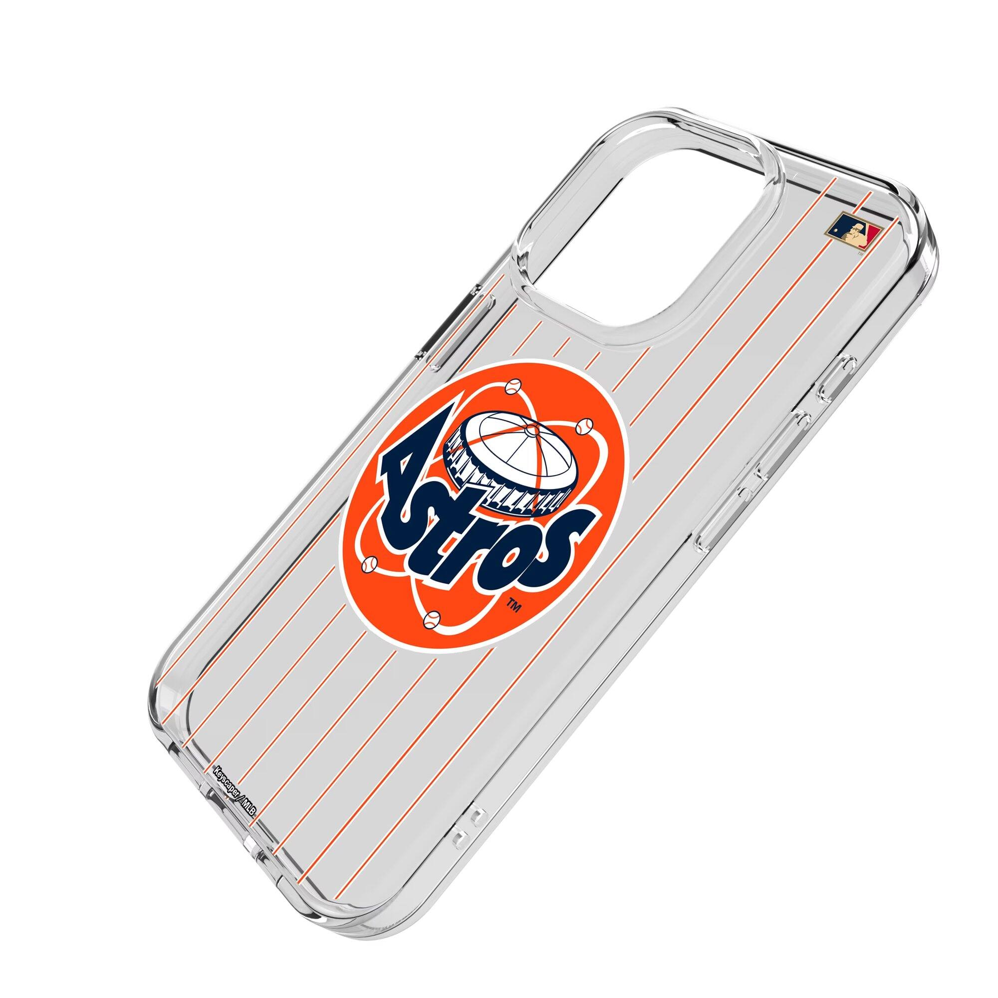 Alt View 1. Keyscaper - Houston Astros Cooperstown Pinstripe iPhone Clear Case - 15 - Multicolor.