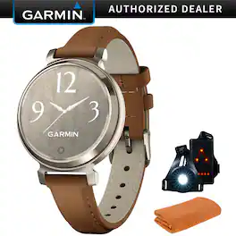 Garmin - Lily 2 Classic Cream Gold w/ Tan Leather Band Smartwatch + Accessories Bundle - Cream Gold with Tan Leather Band - (2024)