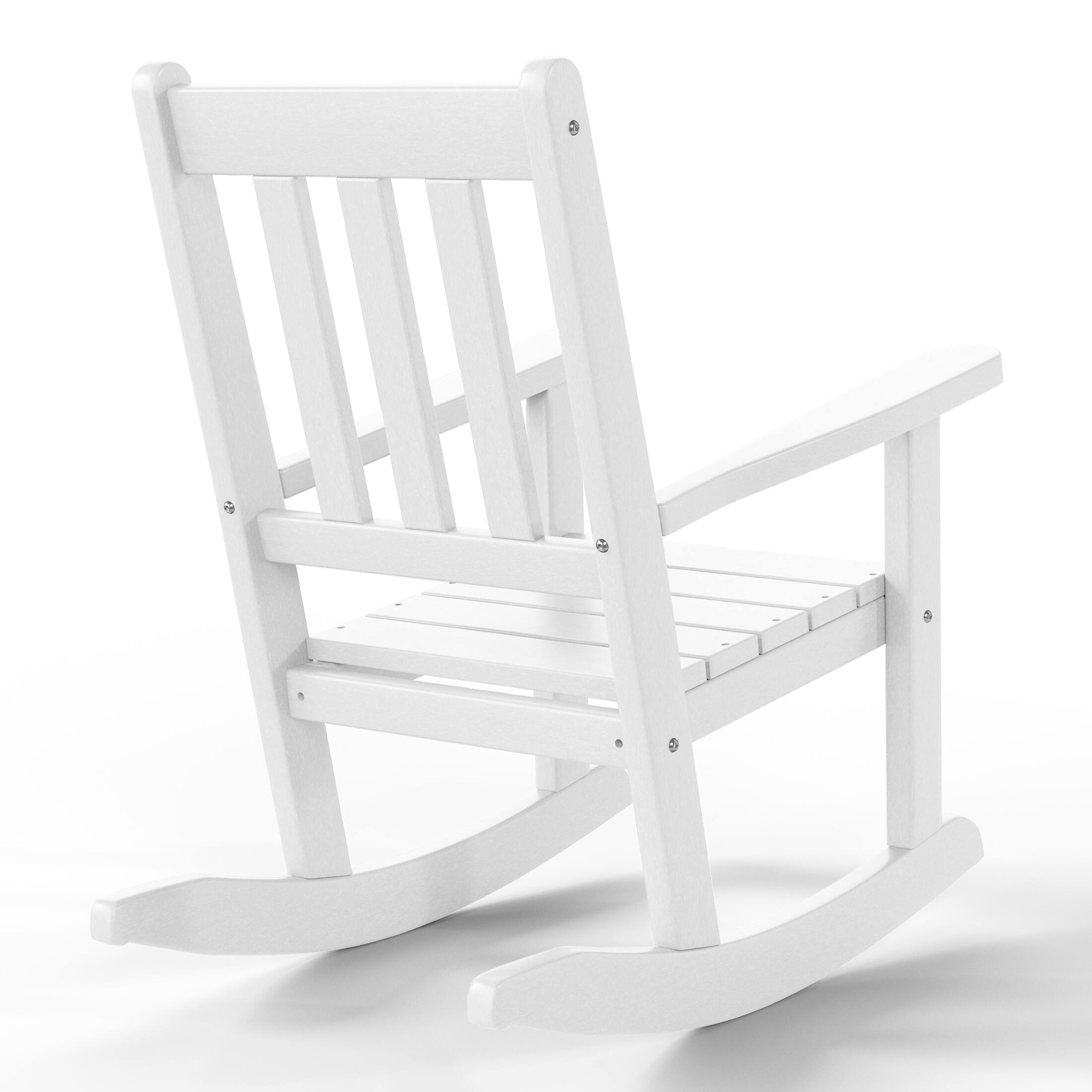 Alt View 2. WestinTrends - WestinTrends Malibu Outdoor HDPE Plastic Preschool Toddler Rocking Chairs (Set of 2) - White.
