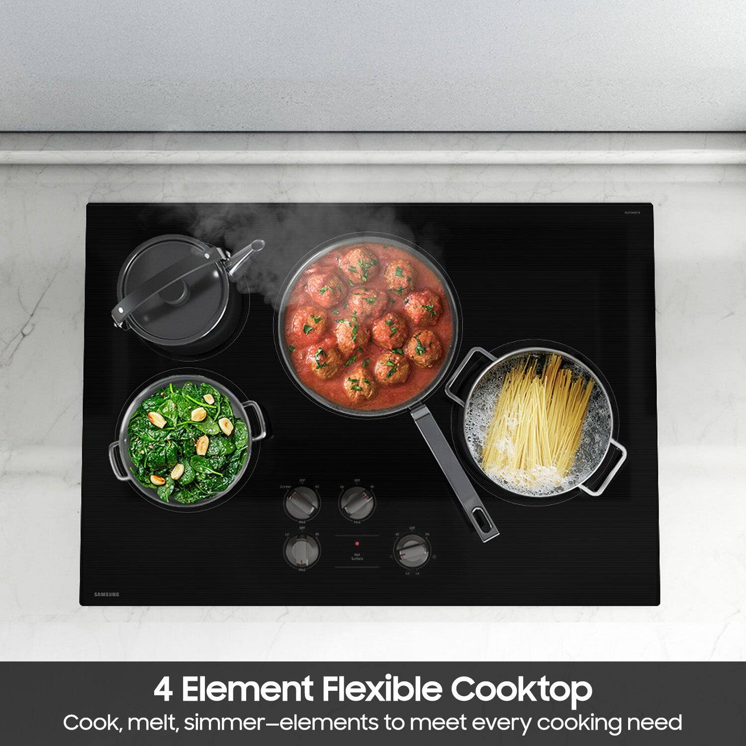 "4 Element Flexible Cooktop: Cook, melt, simmer - elements to meet every cooking need."