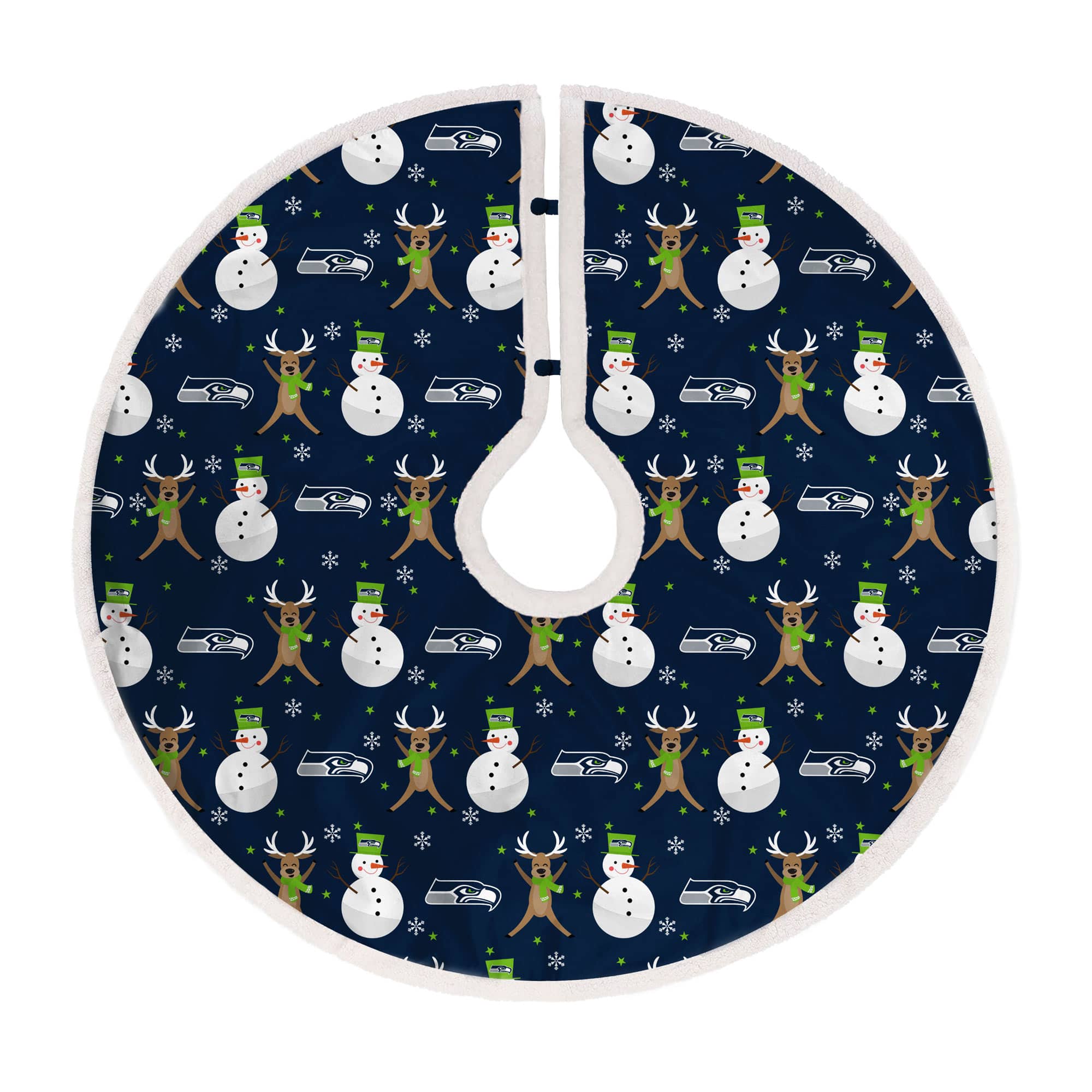 Pegasus - Seattle Seahawks Reindeer Tree Skirt - Multicolor