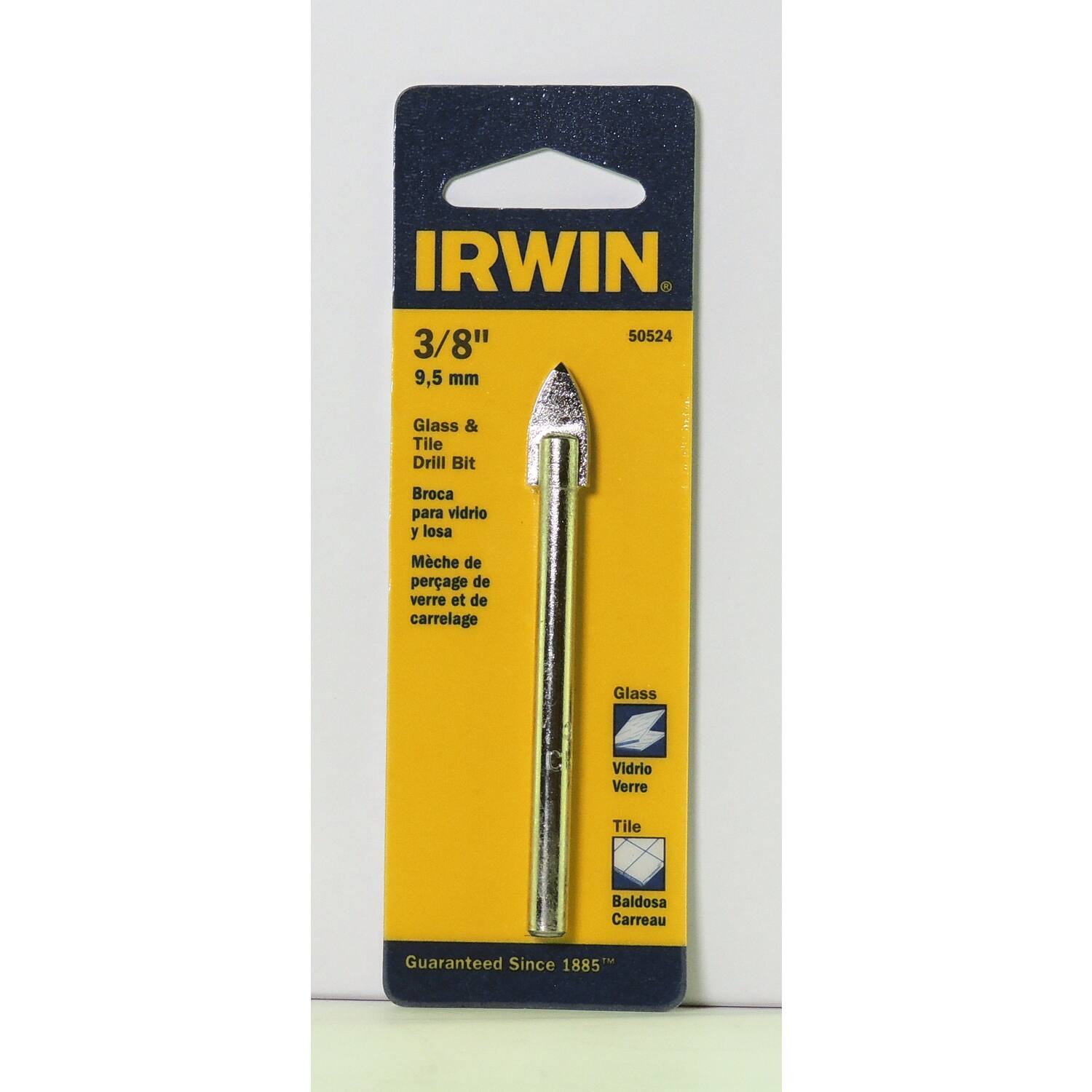 Irwin - 3/8  X 4  L Carbide Tipped Glass/Tile Drill Bit Straight Shank 1 pk price history on PriceWatchPro