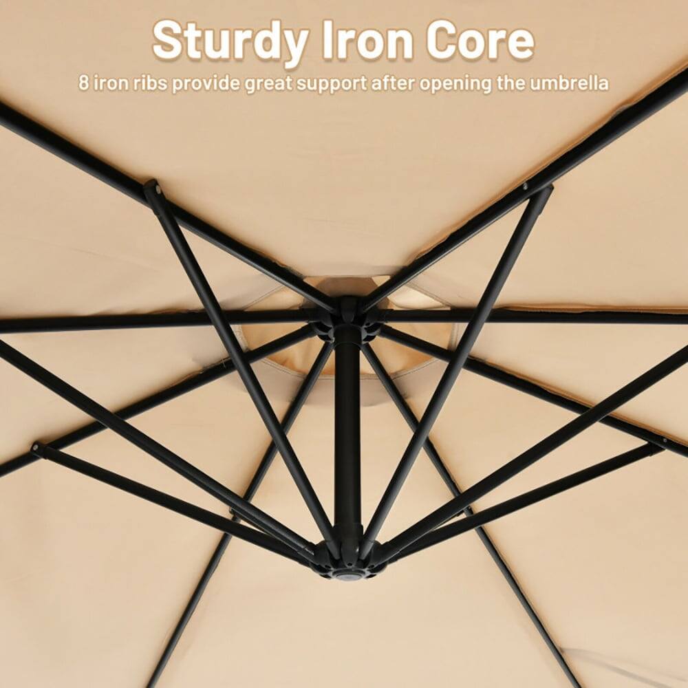Sturdy Iron Core  
8 iron ribs provide great support after opening the umbrella