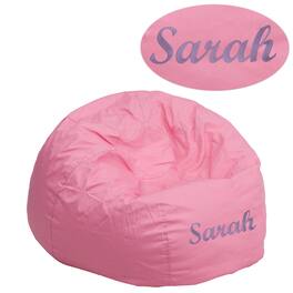 Flash Furniture - Dillon Personalized Small Solid Light Bean Bag Chair for Kids and Teens - Pink