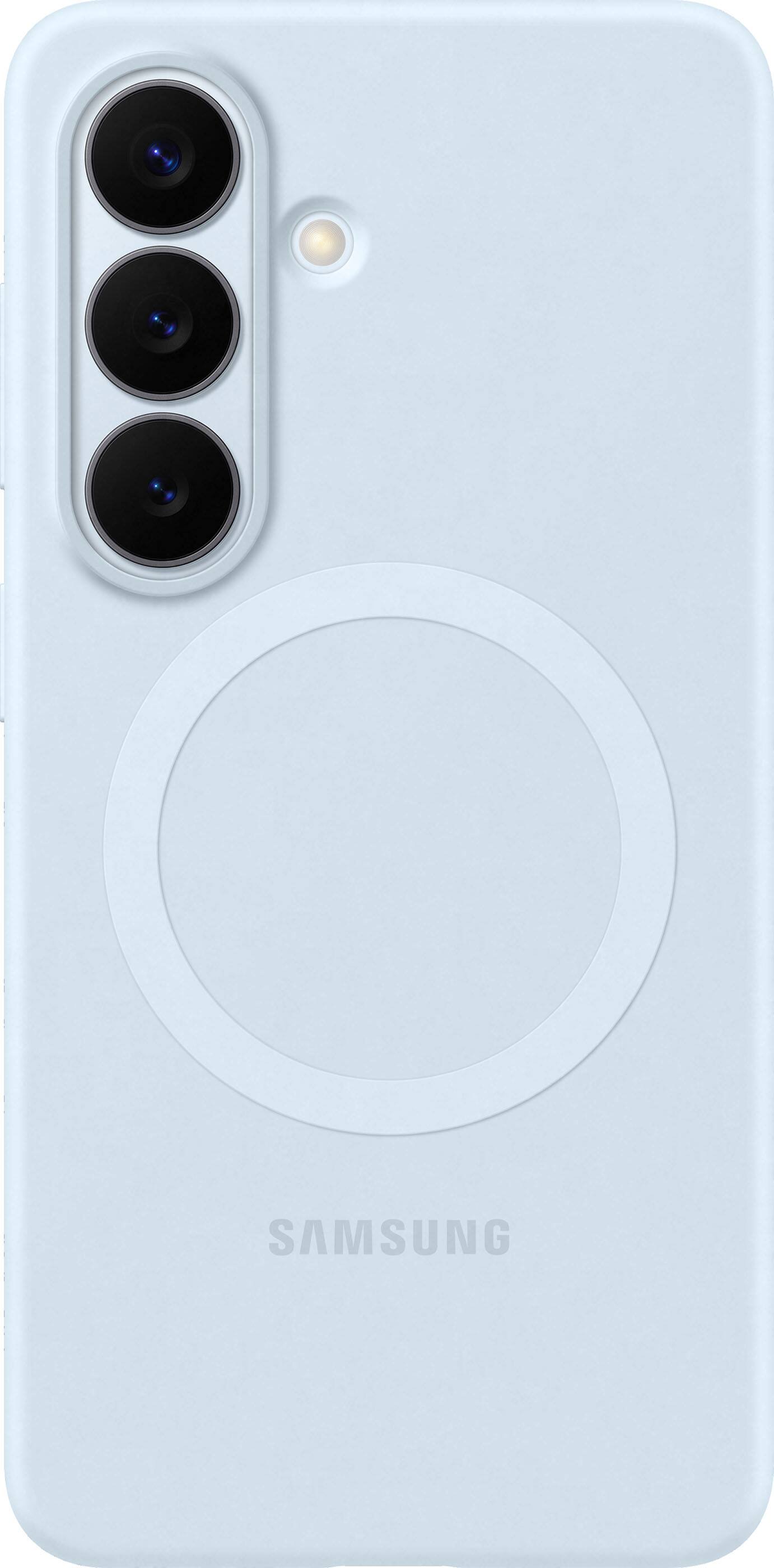 Front. Samsung - Galaxy S26 Silicone Magnet Case - Light Blue.