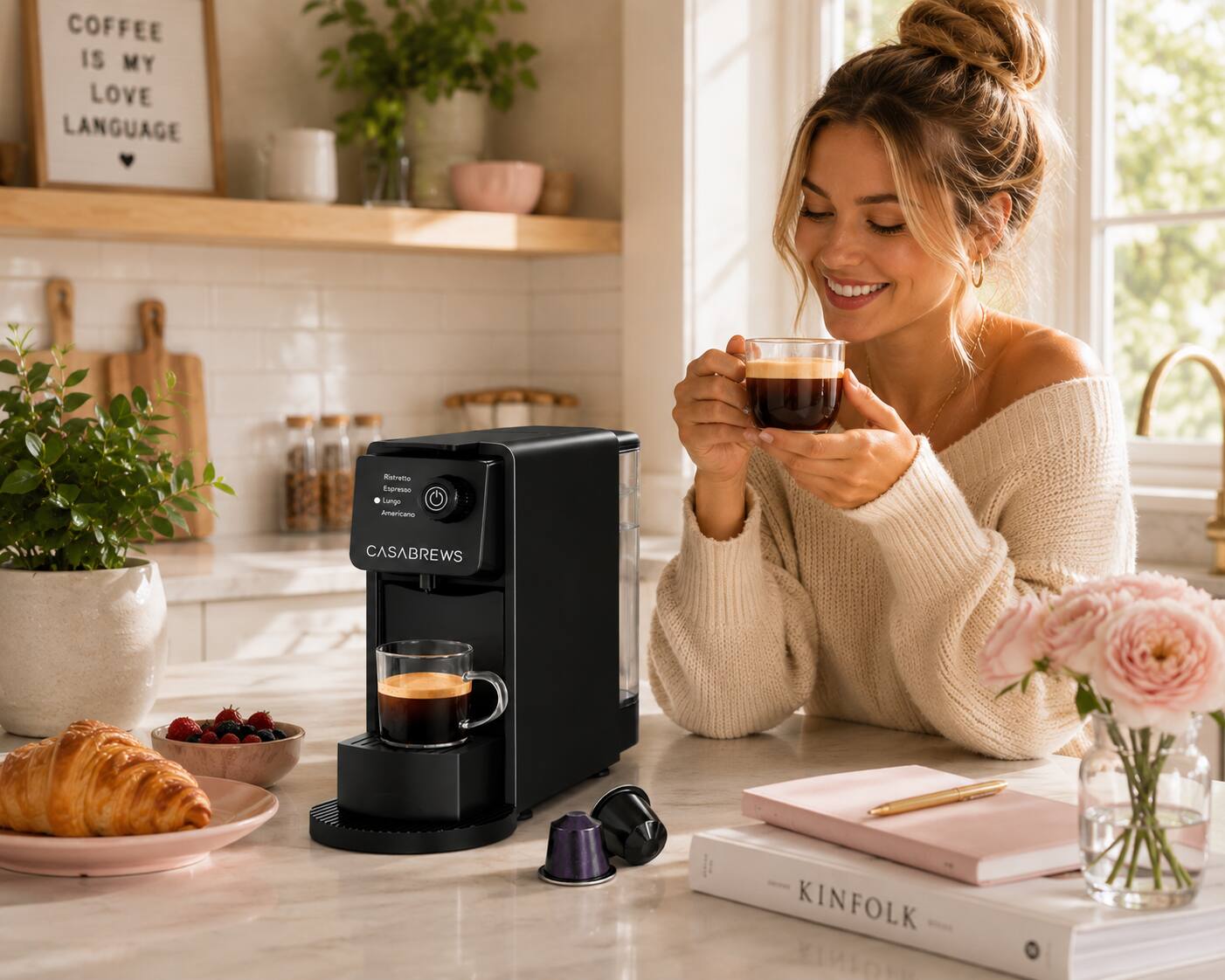 COFFEE IS MY LOVE LANGUAGE  
Ratrelle Cgotae Smpo ntngoricans  
CASABREWS  
KINFOLK