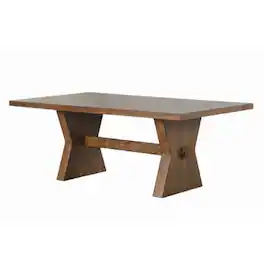Manhattan Lane - Zivy Dining Table, 78 Inch Modern Farmhouse Hourglass Oak Brown Wood - Rustic Oak