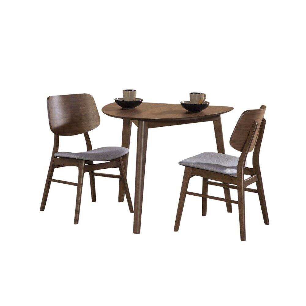 Left. New Classic Furniture - Oscar 3-Piece Wood Corner Table Set in Walnut/Dark Gray - Walnut/Dark Gray.