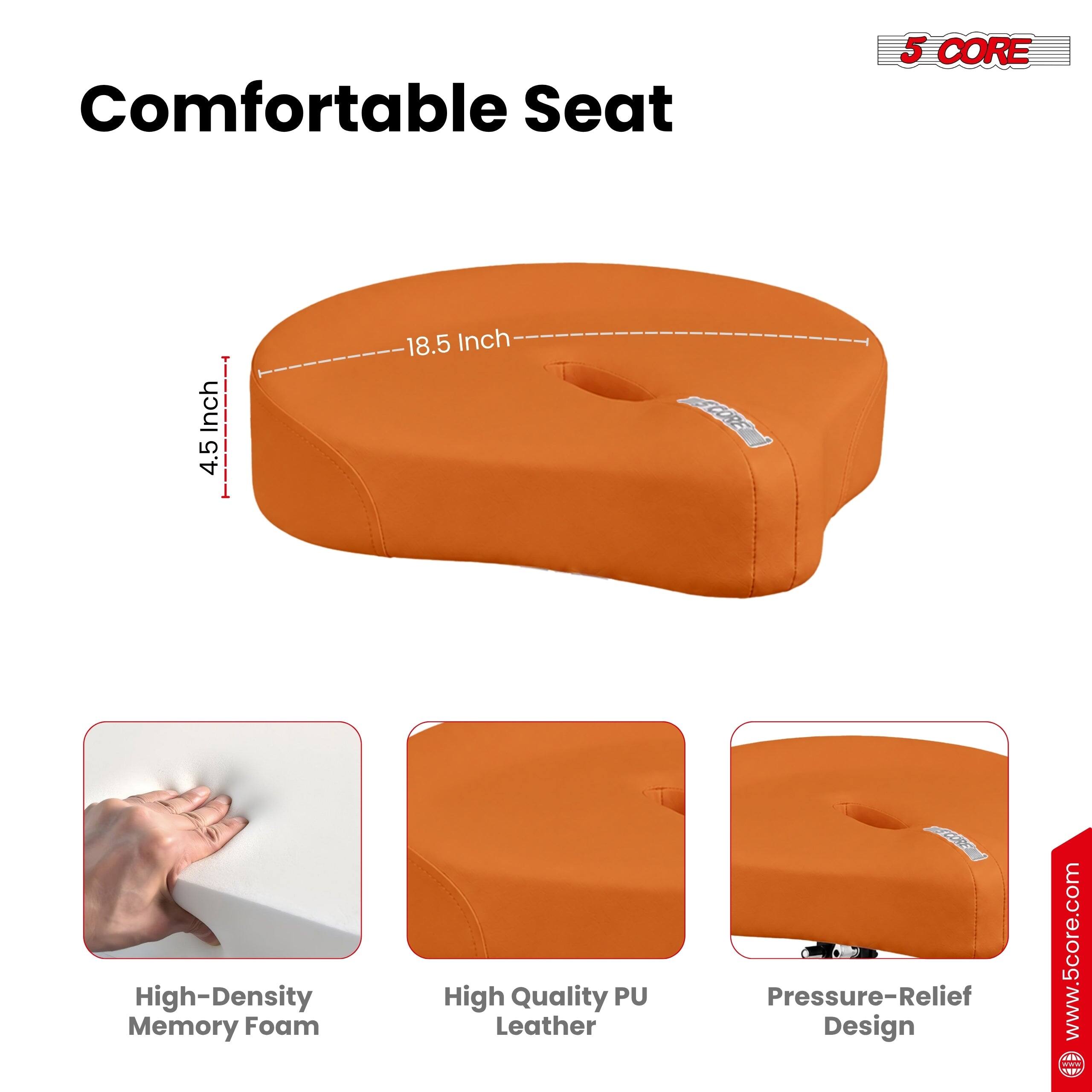 Comfortable Seat 5 CORE 4.5 Inch 18.5 Inch CRE High-Density Memory Foam High Quality PU Leather Pressure-Relief Design www.5core.com