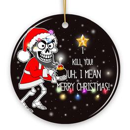 OrnamentallyYou - Hilarious Skeleton Bomber Christmas Ornament Funny Comedy Gift - Multi-colored