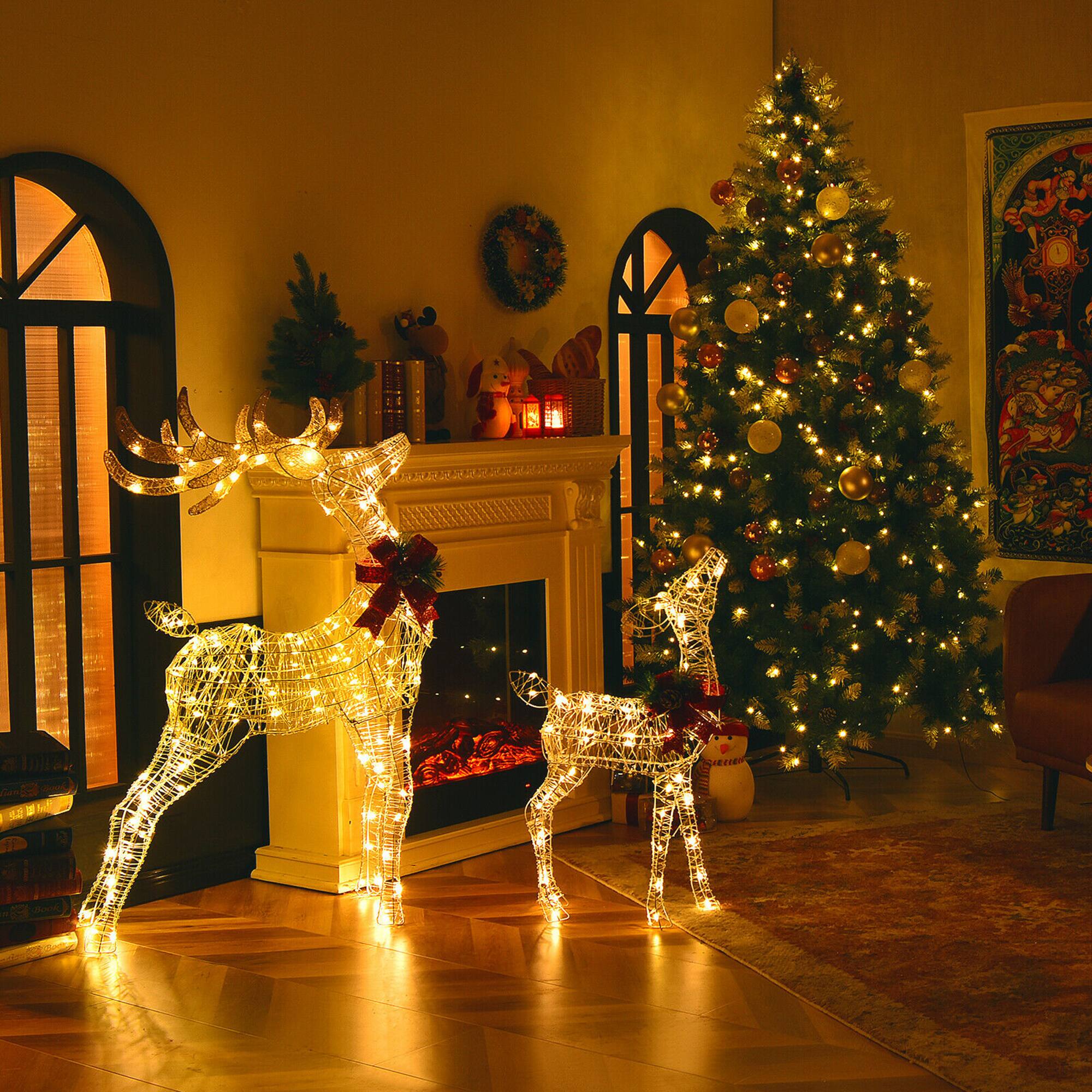Alt View 3. Gymax - Gymax 53'' Pre-Lit LED Light up Reindeer Christmas Lighted Reindeer Holiday Decor - as pic.