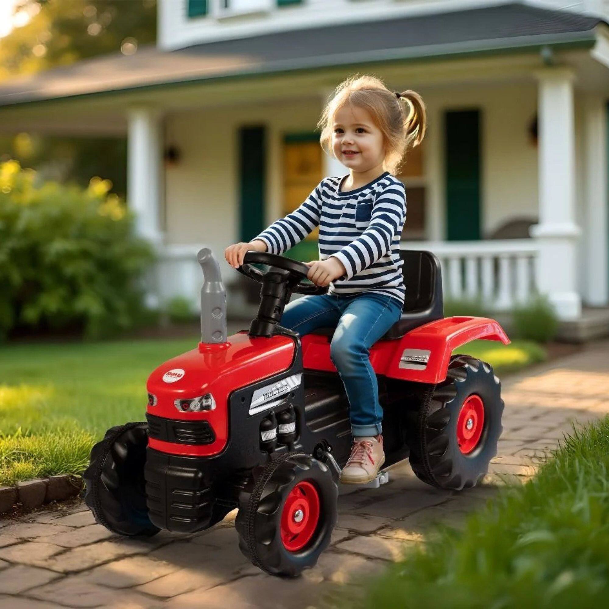 Alt View 5. Dolu - DOLU Pedal Tractor Ride On Toy, Durable Outdoor Car for Kids Ages 3 and Up, Red.