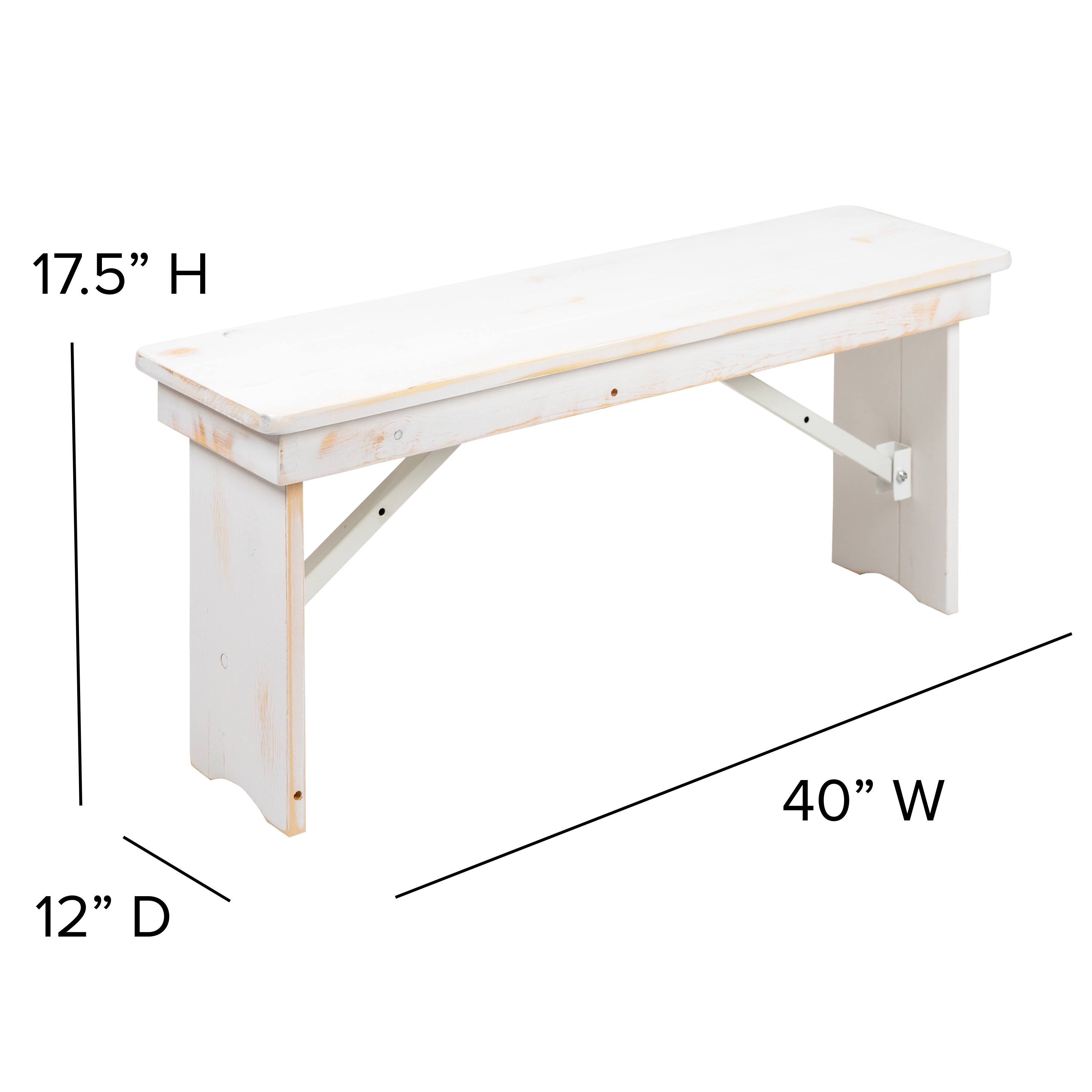 17.5" H  
40" W  
12" D