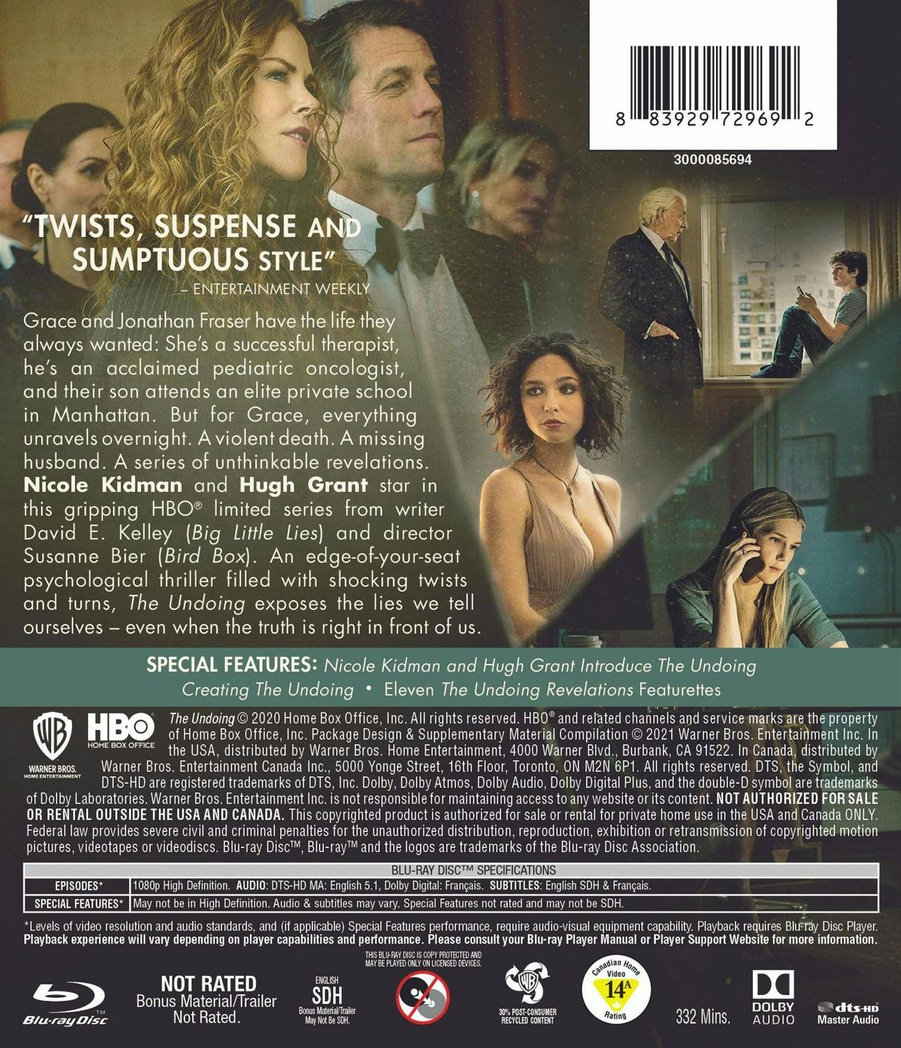 Back. The Undoing: A Limited Series [Blu-ray].