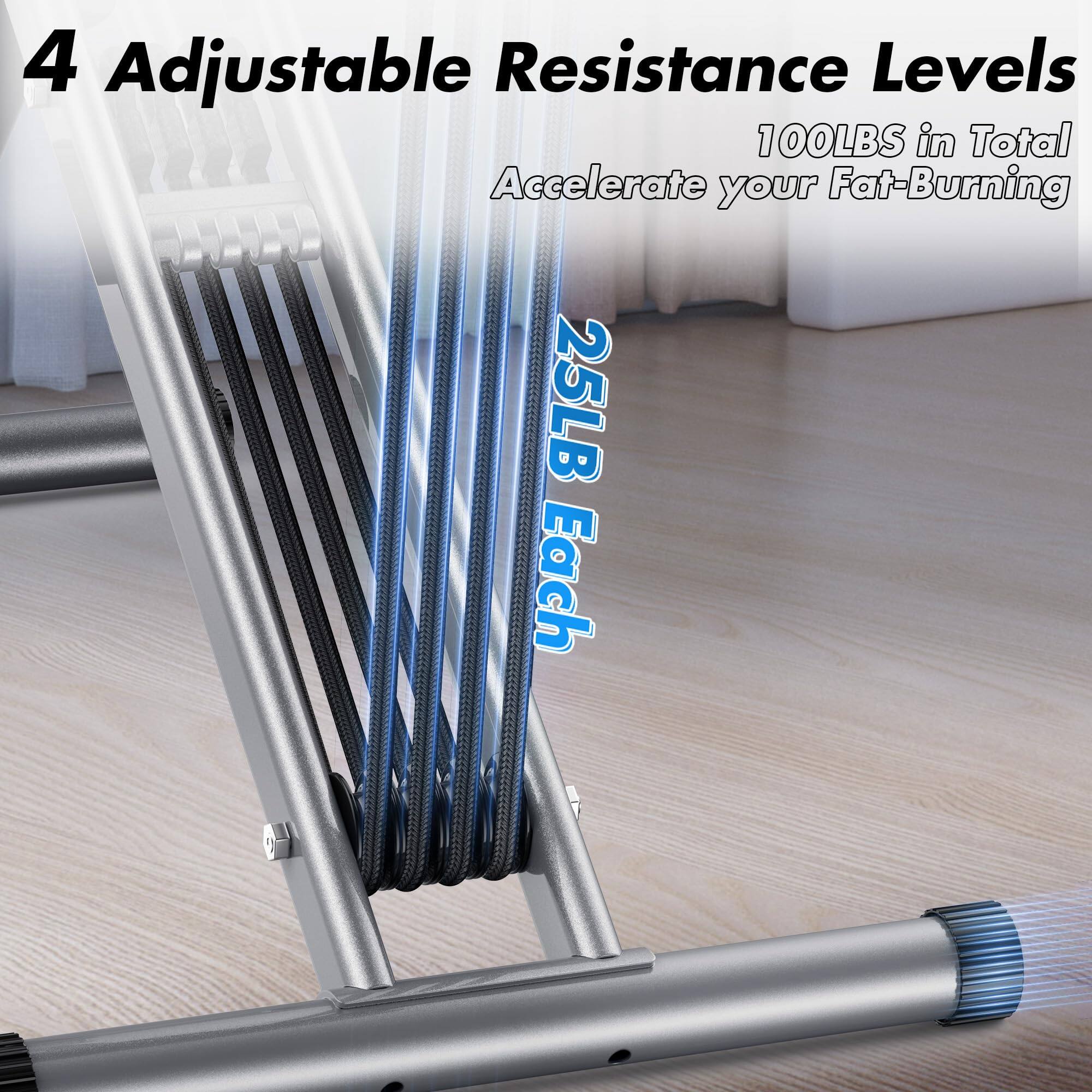 4 Adjustable Resistance Levels  
100LBS in Total  
Accelerate your Fat-Burning  
25LB Each