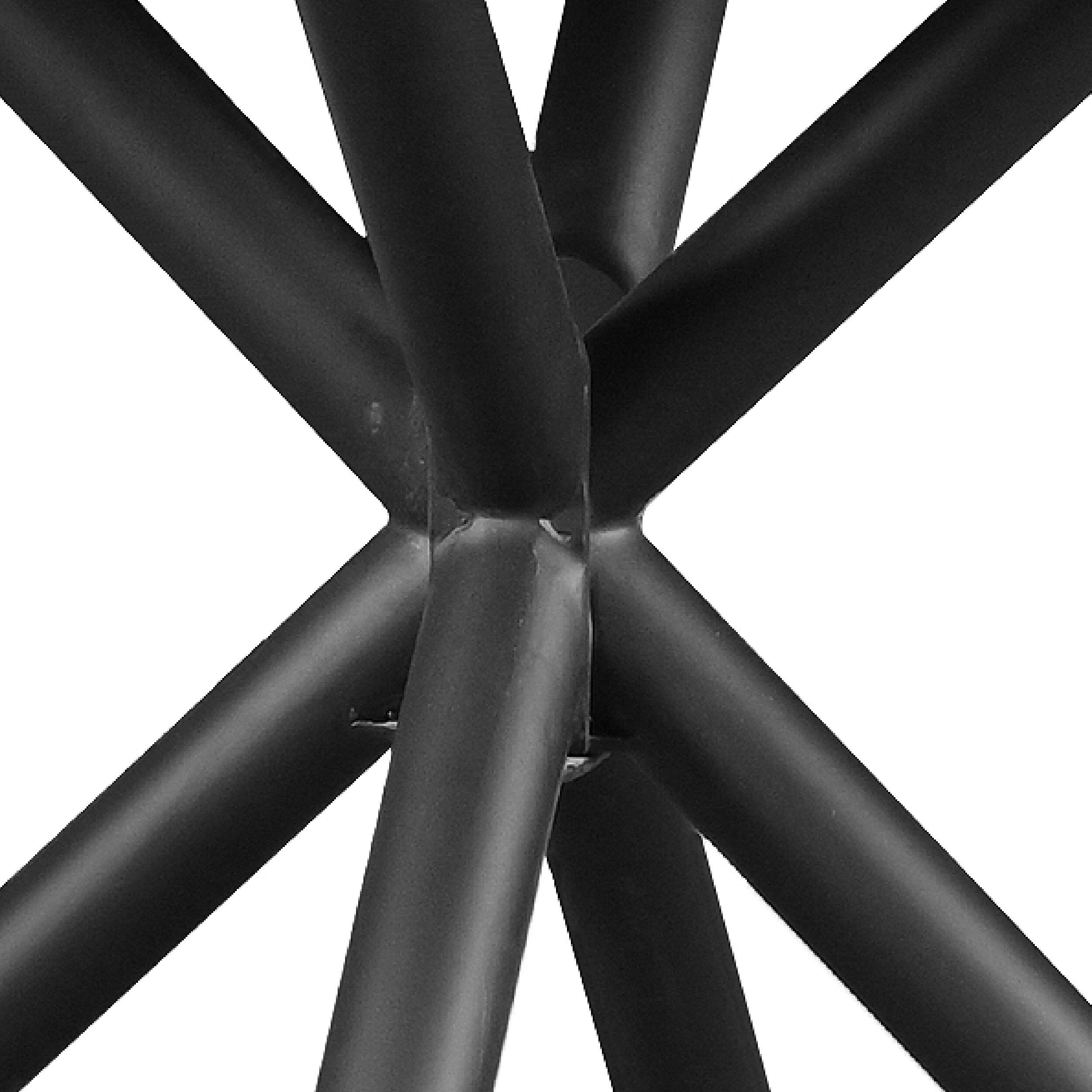 Alt View 7. Manhattan Lane - 48 Inch Handcrafted Dining Table, Solid Mango Wood Round Top with Iron Crisscrossed Legs - Brown, Black.