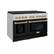 Left. ZLINE - 48 in. Wide 8 Burner Autograph Paramount Double Oven Dual Fuel Range with Black and Gold Accents (SDRZ-BLM-48-G) - Black.