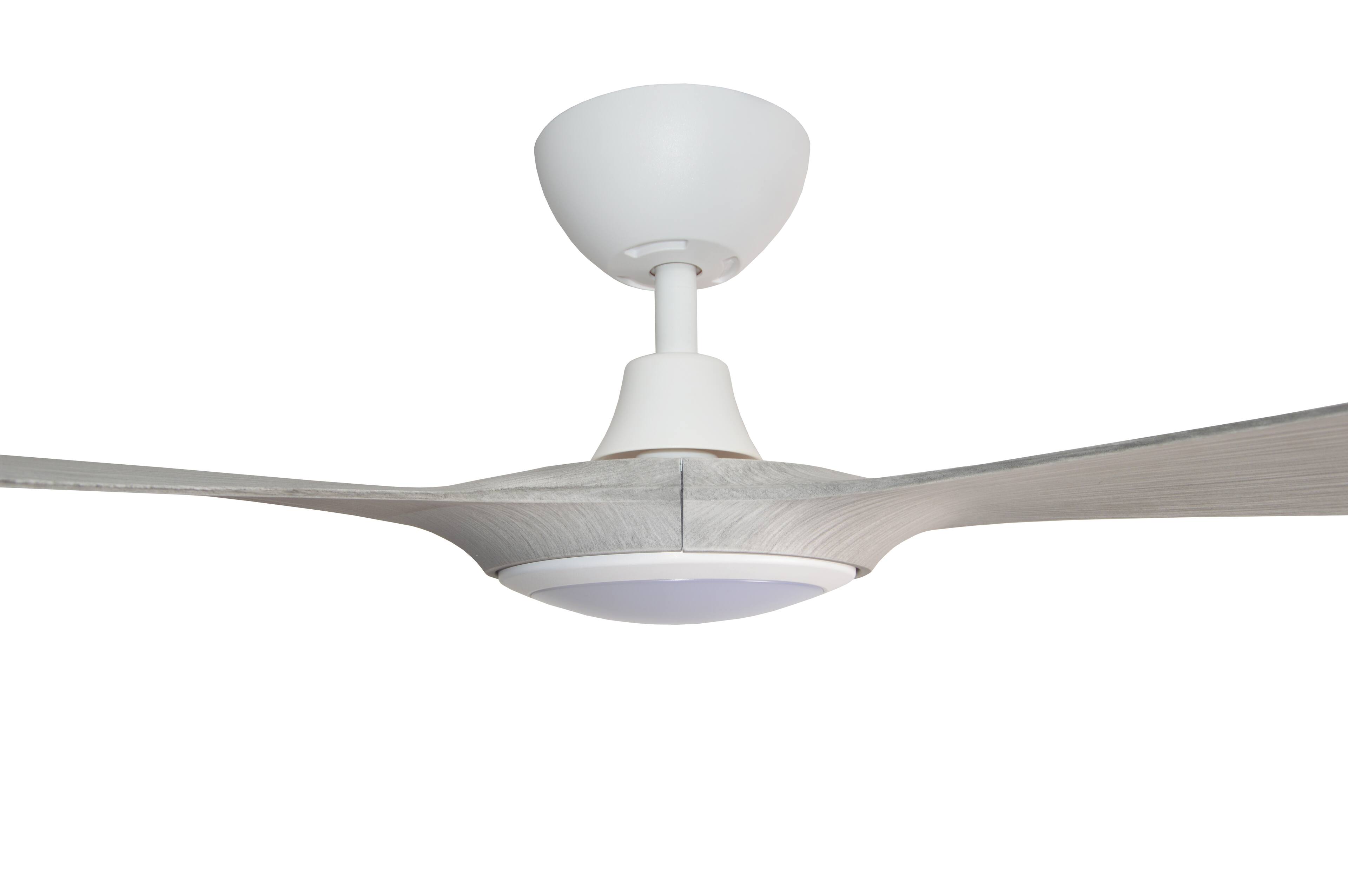 Alt View 2. ENLIGHT - 56" Smart Ceiling Fan, IP66 Outdoor/Coastal, CCT & Dimmable LED, Durable, Efficient, Quiet DC Motor, Matter, 3 Blades - White Oak Woodgrain.
